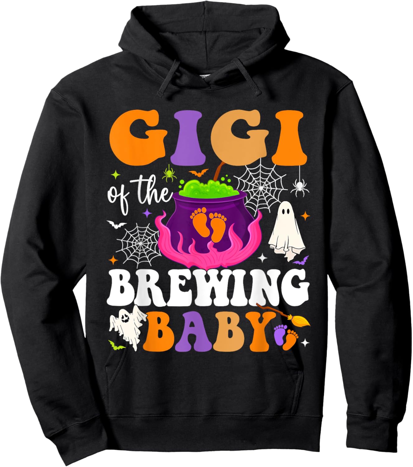 Gigi of the Brewing Baby Halloween Theme Baby Shower Spooky Hoodie - Hoodie | Black
