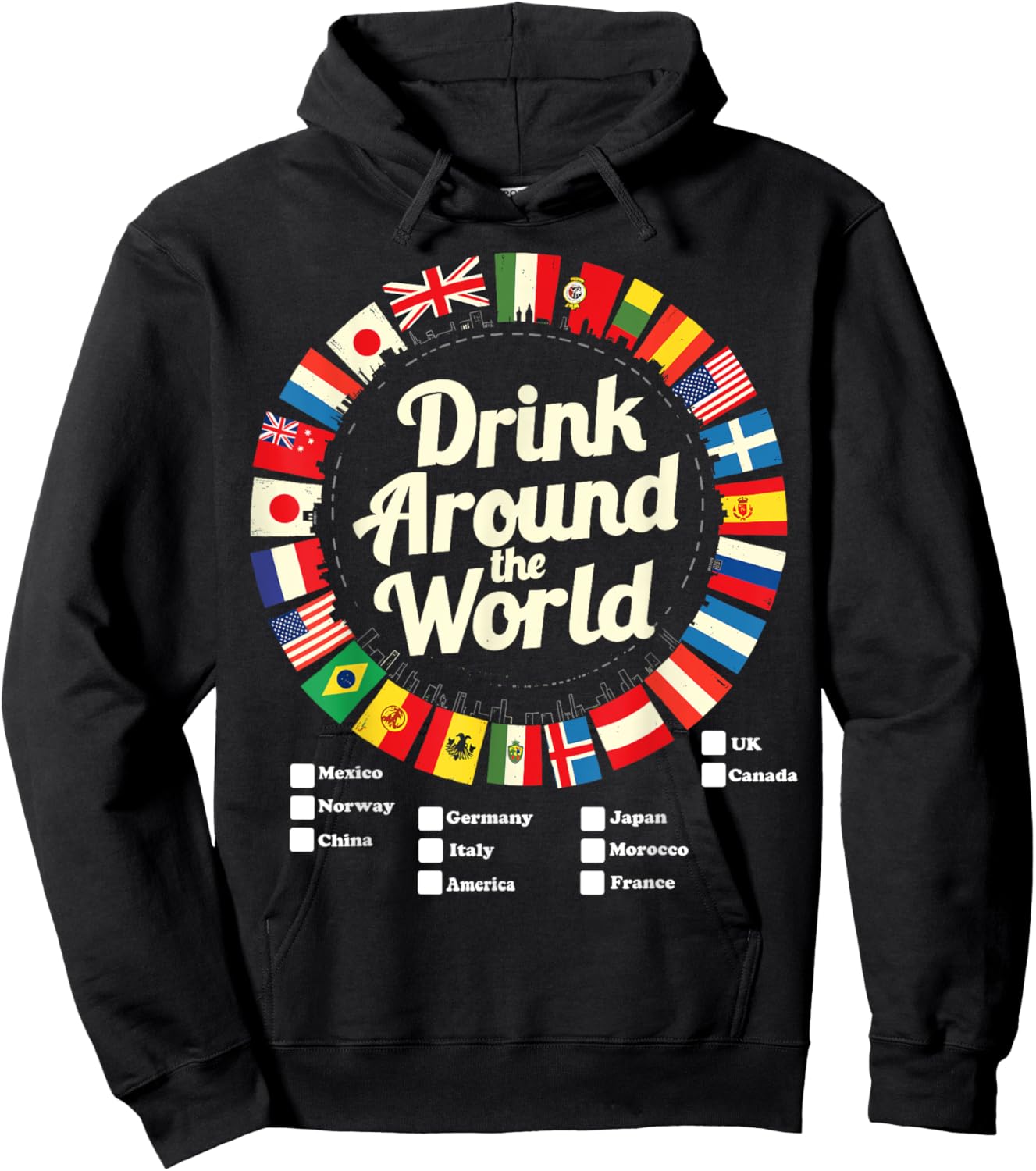 Adult Vacation Drinking Countries International National Hoodie - Hoodie | Black