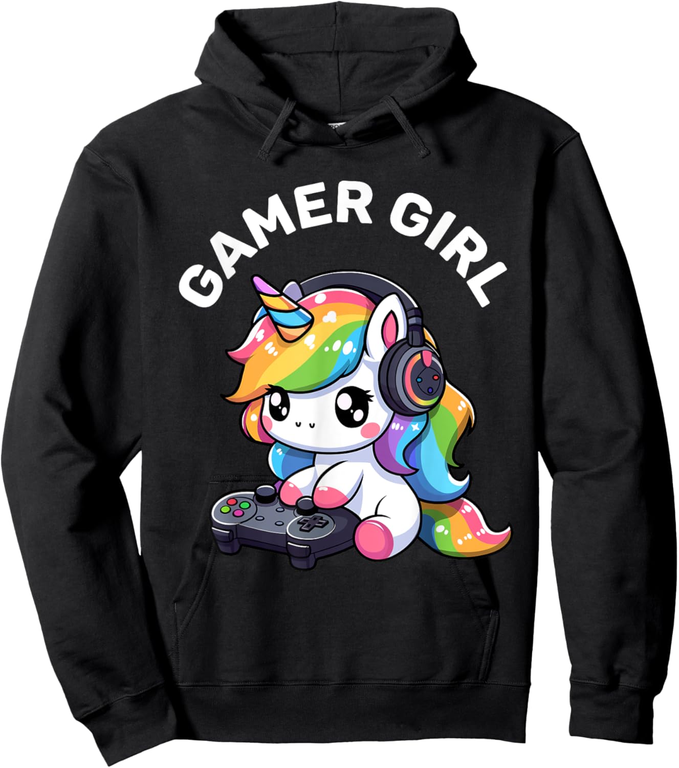 Gamer Girl Unicorn Gaming Cute Video Game Women Girls Hoodie - Hoodie | Black