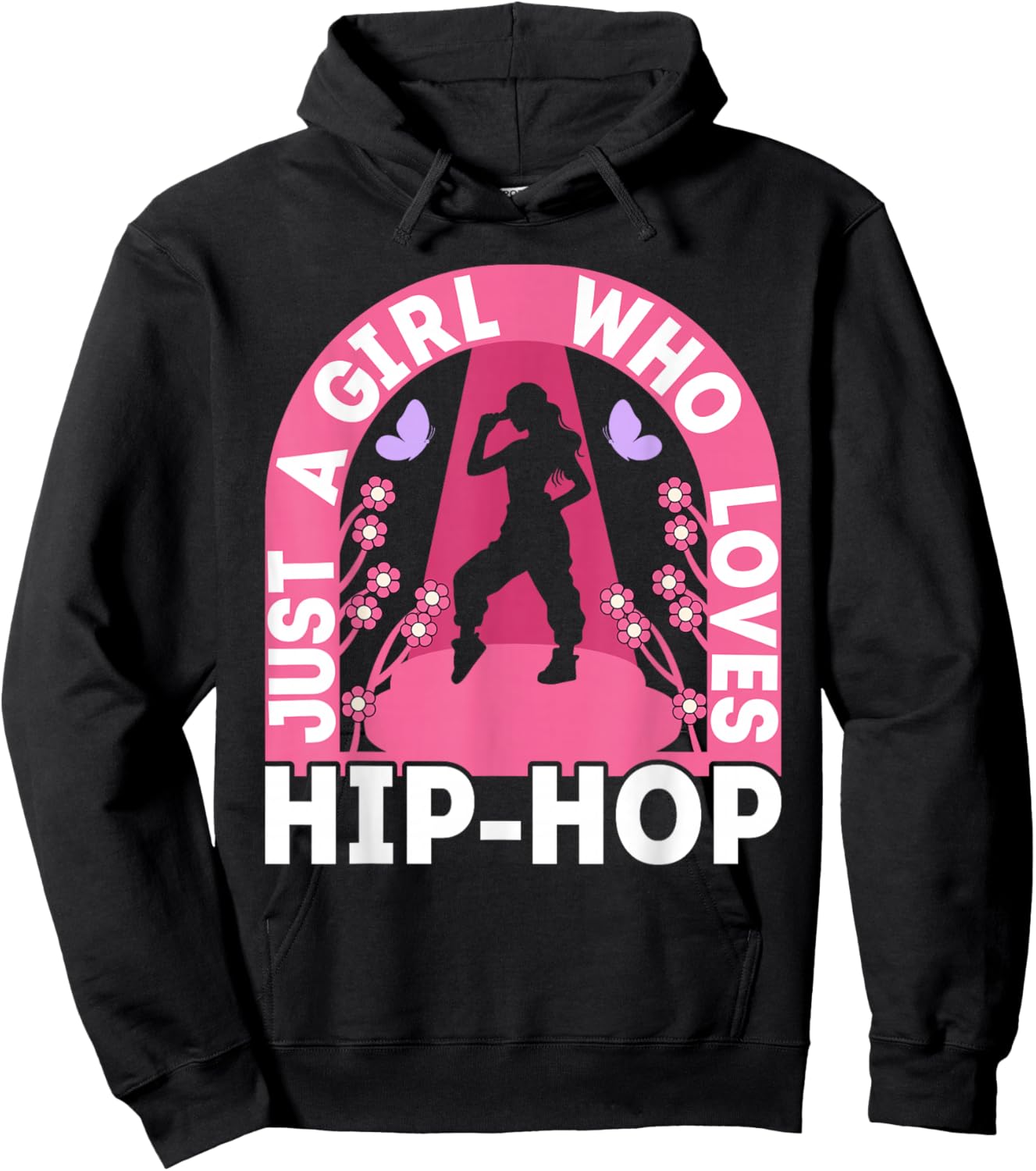 Just A Girl Who Loves Hip Hop Dance Outfit Girls 90s Hip Hop Hoodie - Hoodie | Black