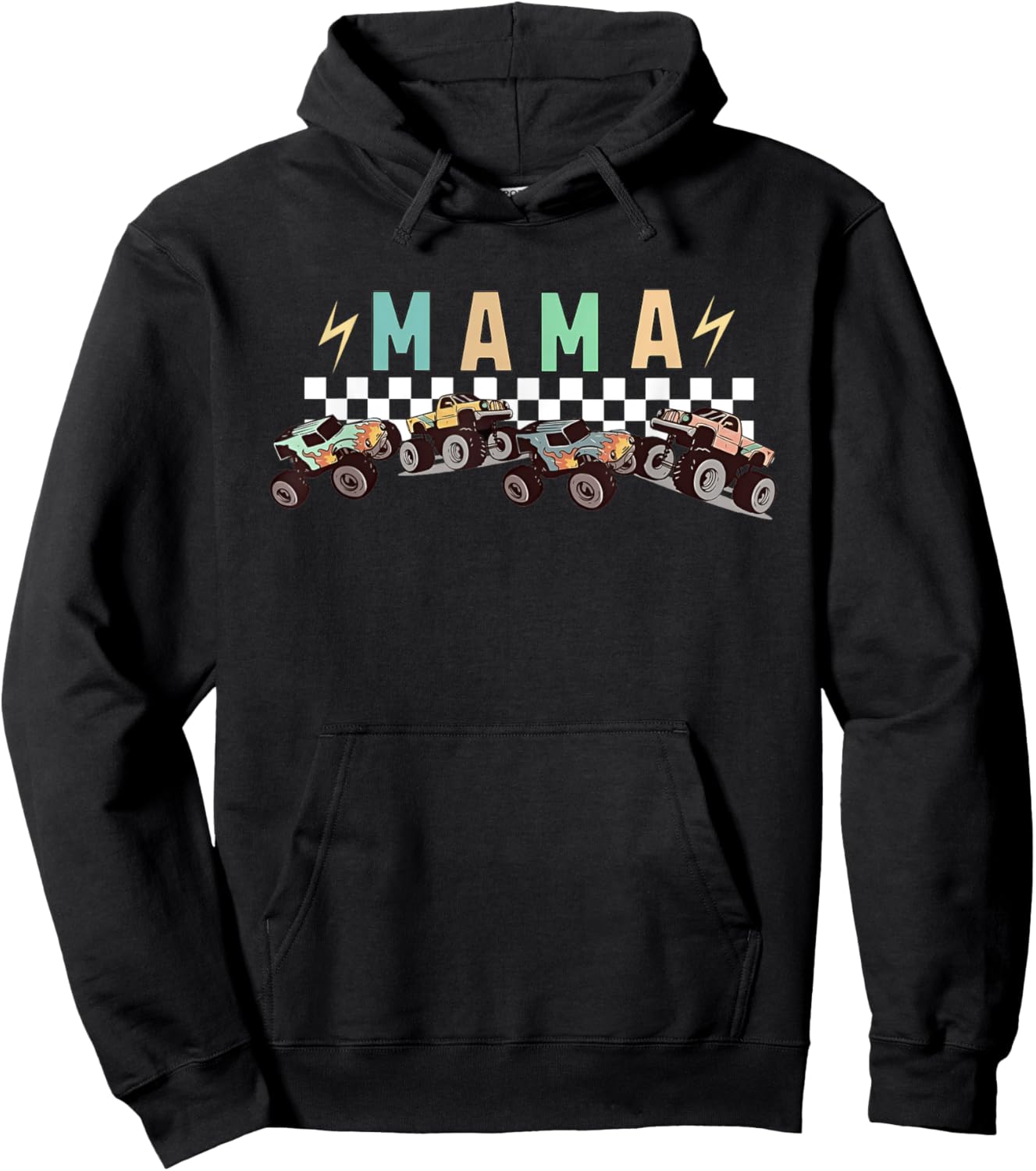 Mama Truck Mom Monster Truck Are My Jam Truck Lovers Hoodie - Hoodie | Black