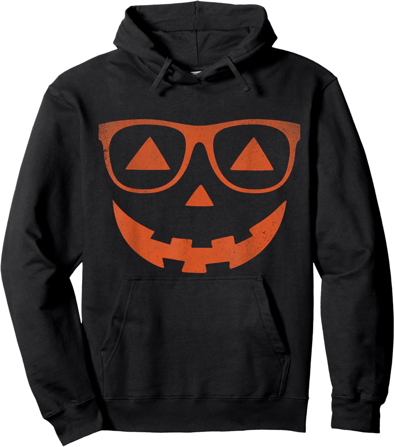 Jack O Lantern Pumpkin with Glasses Costume Halloween Hoodie - Hoodie | Black