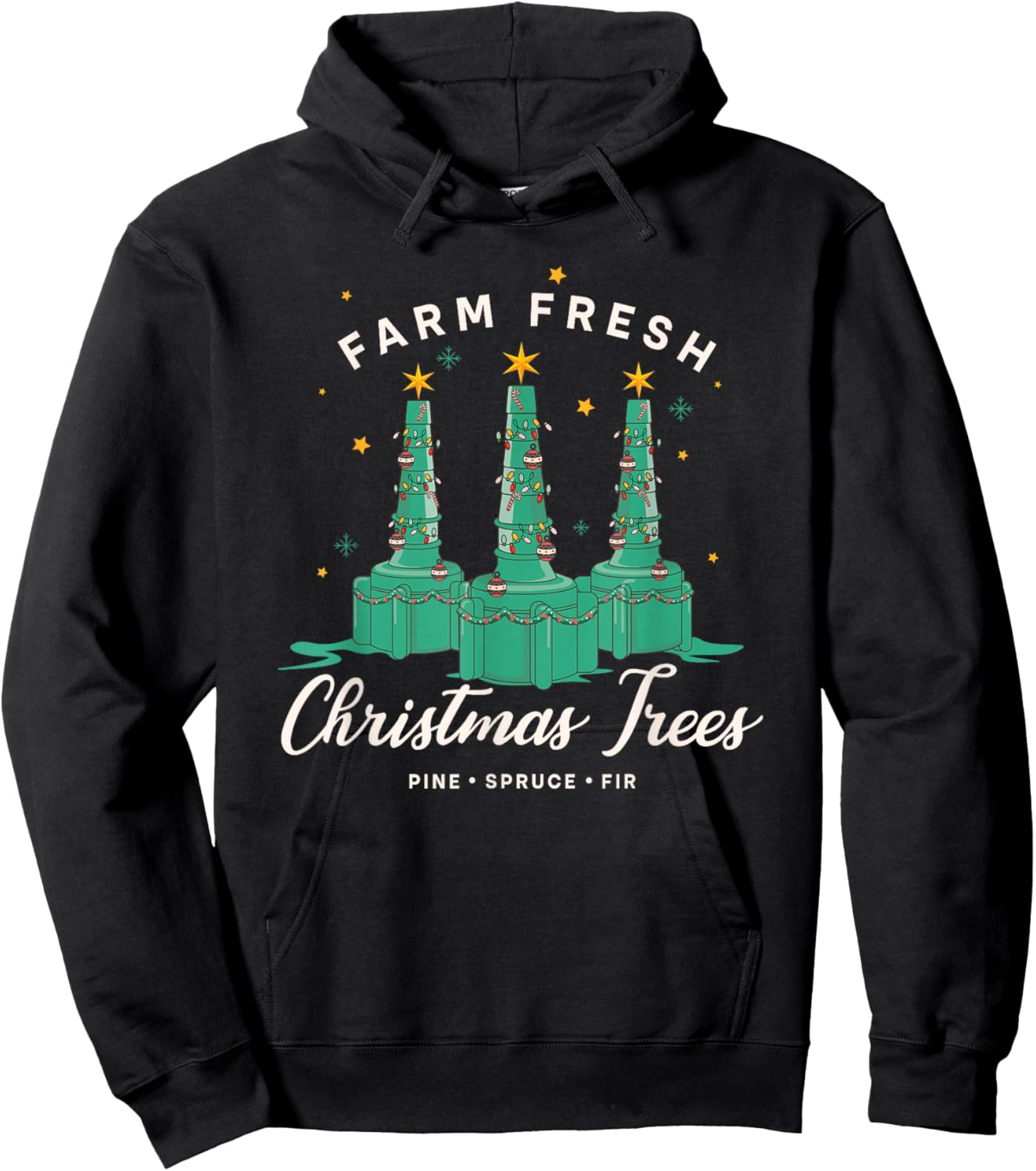 Respiratory Therapist Nurse Farm Fresh Christmas Tree Hoodie - Hoodie | Black
