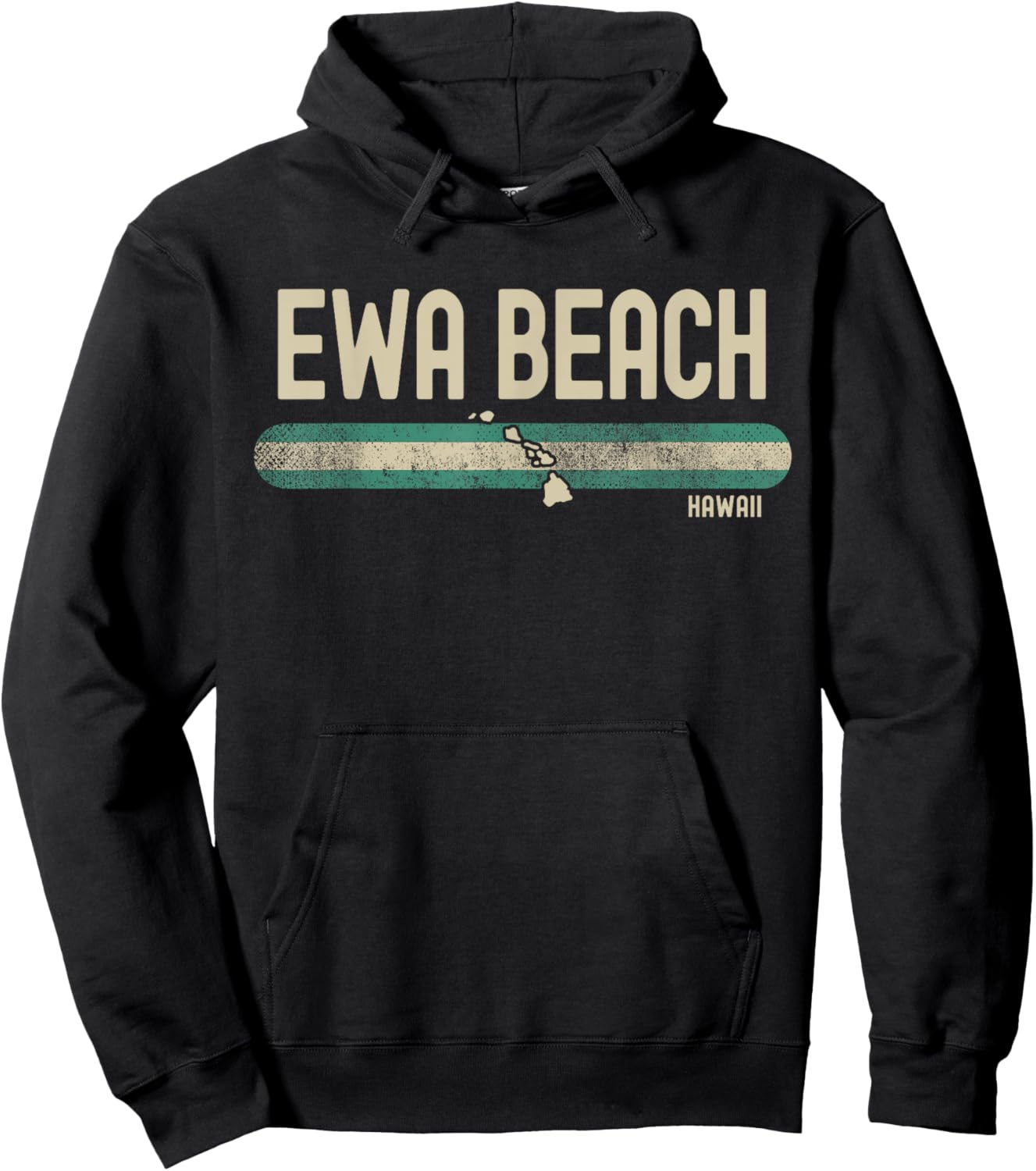 Ewa Beach HI | Hawaii | Travel & 80s Style Hoodie - Hoodie | Black