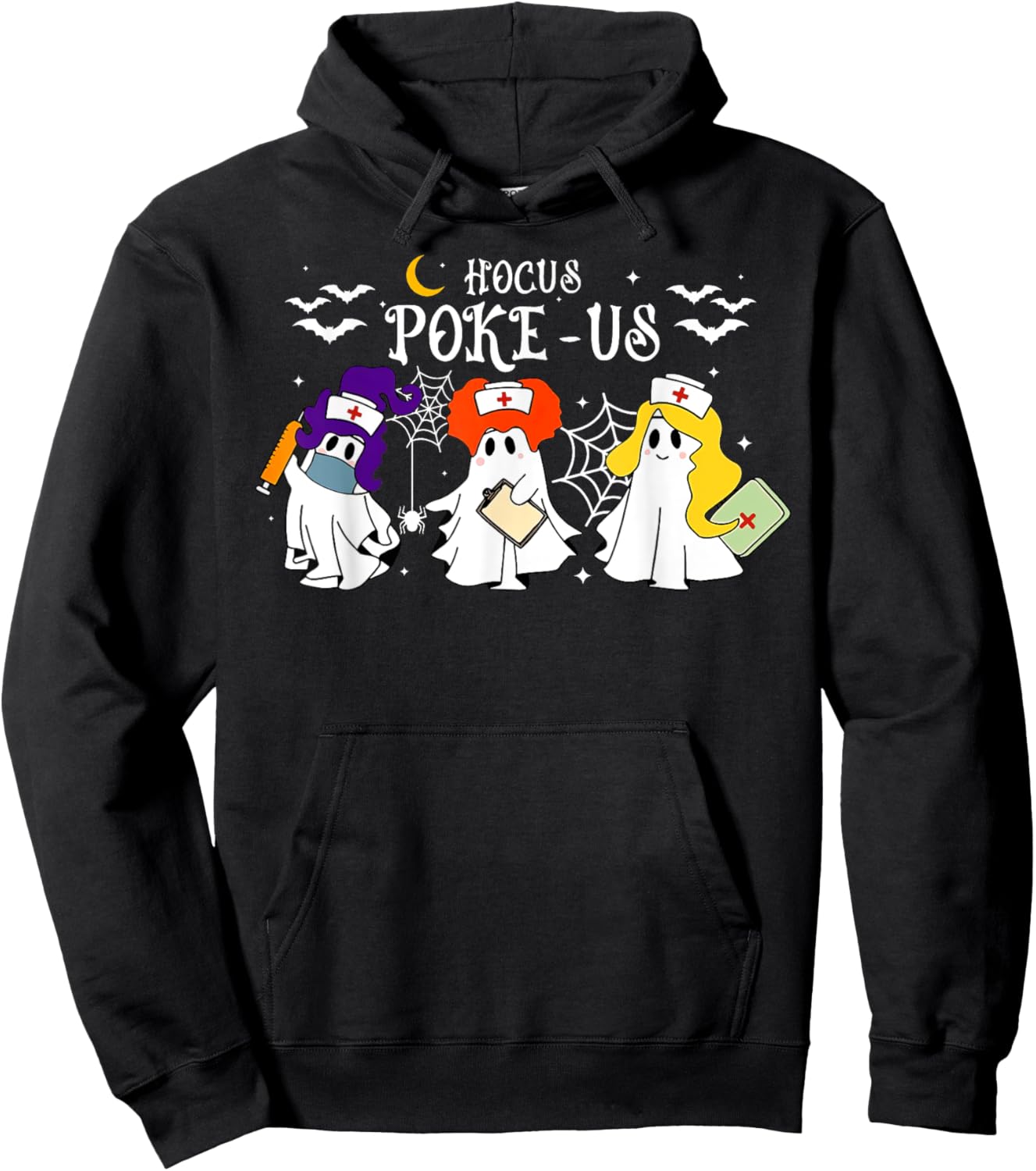 Hocus Poke-us Witch Nurse Halloween Medical Lab Tech Spooky Hoodie - Hoodie | Black