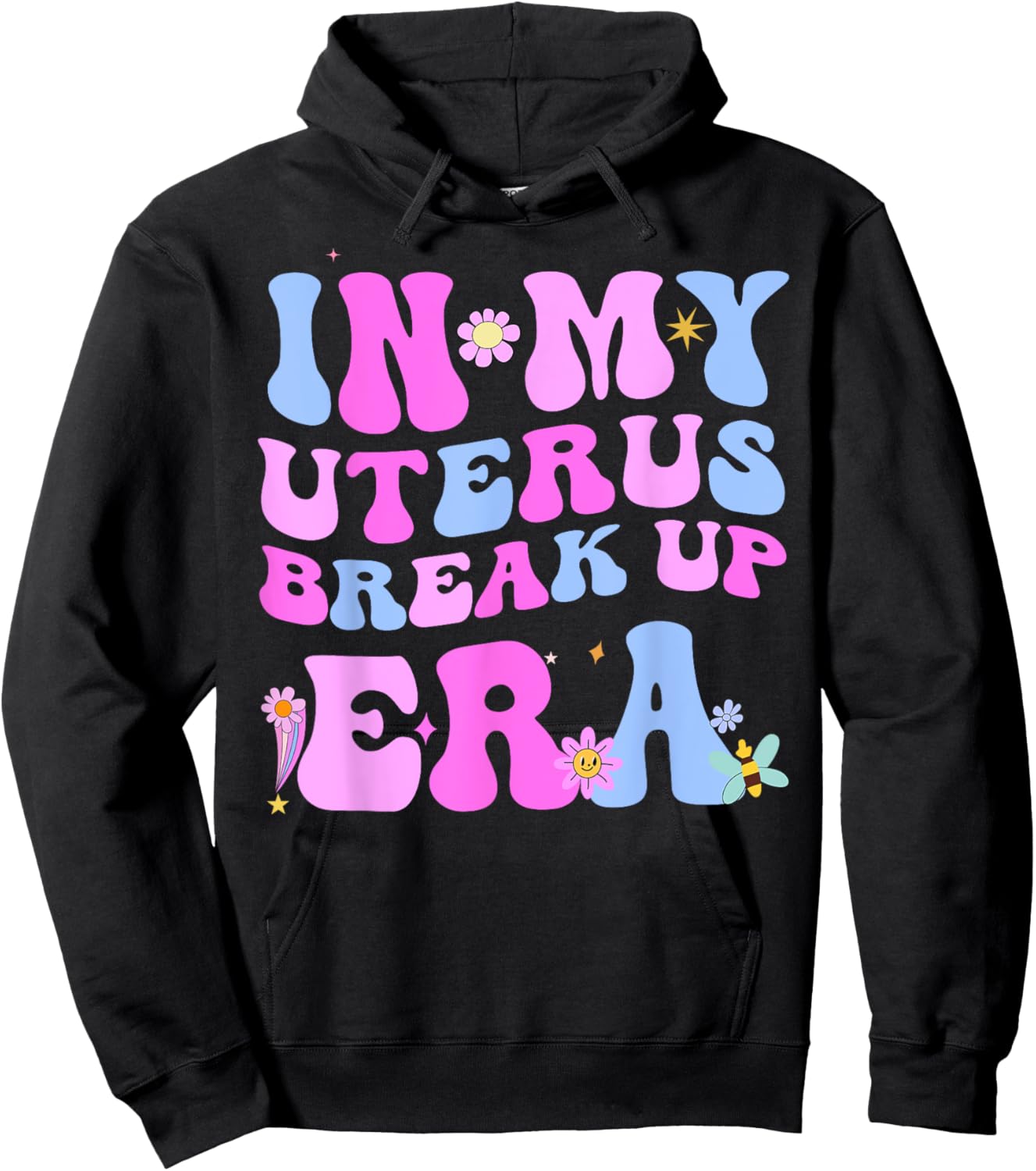 In My Uterus Break Up Era Groovy Hysterectomy Recovery Hoodie - Hoodie | Black
