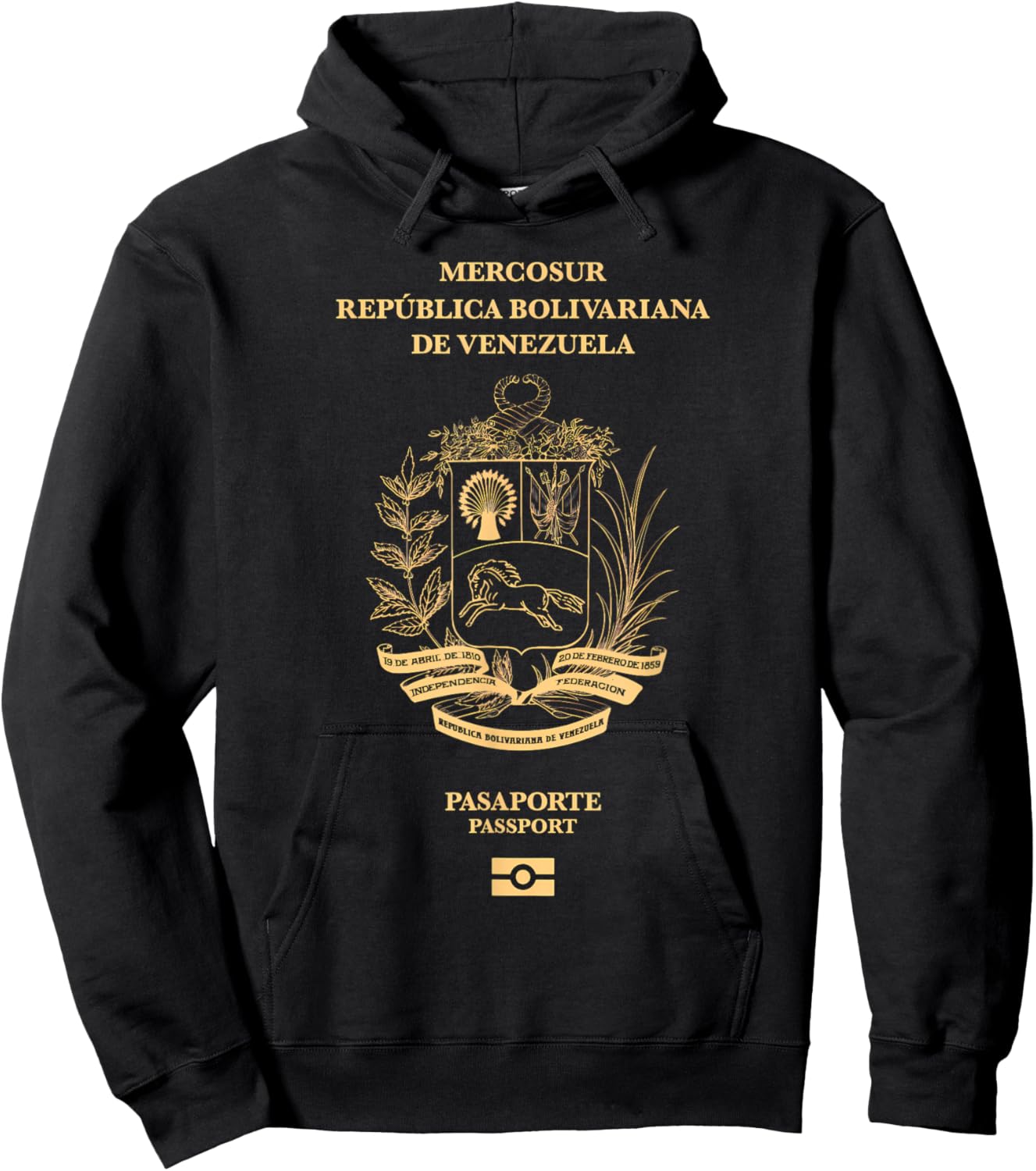 Venezuela Passport | Republica bolivariana de Venezuela Hoodie - Hoodie | Black