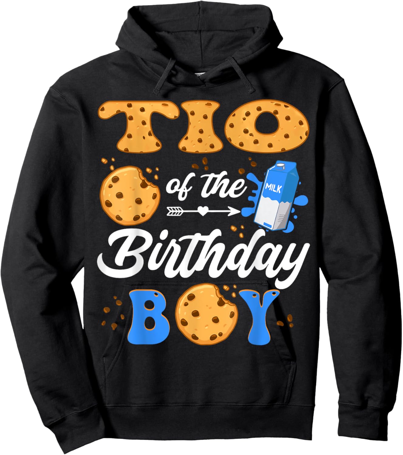Tio Of The Birthday Boy Milk And Cookies 1St Birthday Hoodie - Hoodie | Black