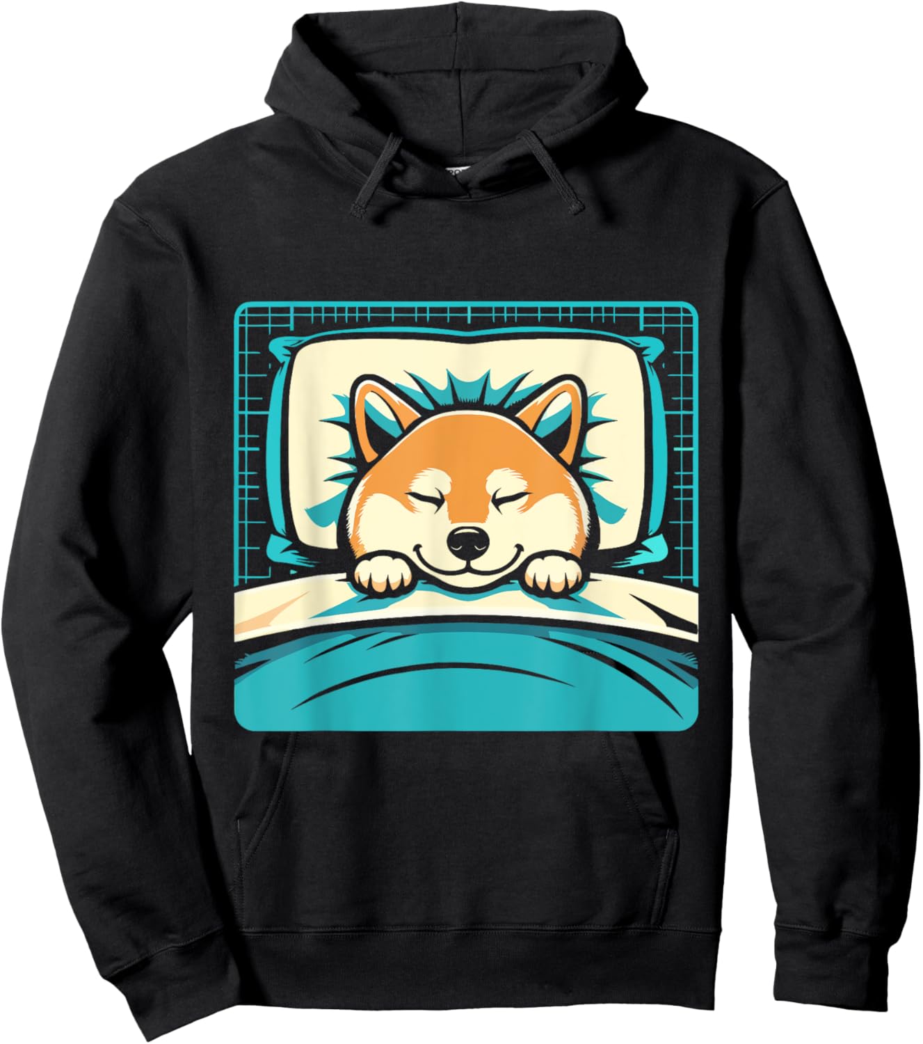 Funny Sleeping Shiba Inu Shirt Lazy Doge Napping Dog Lover Men Women Girls Kids Hoodie - Hoodie | Black