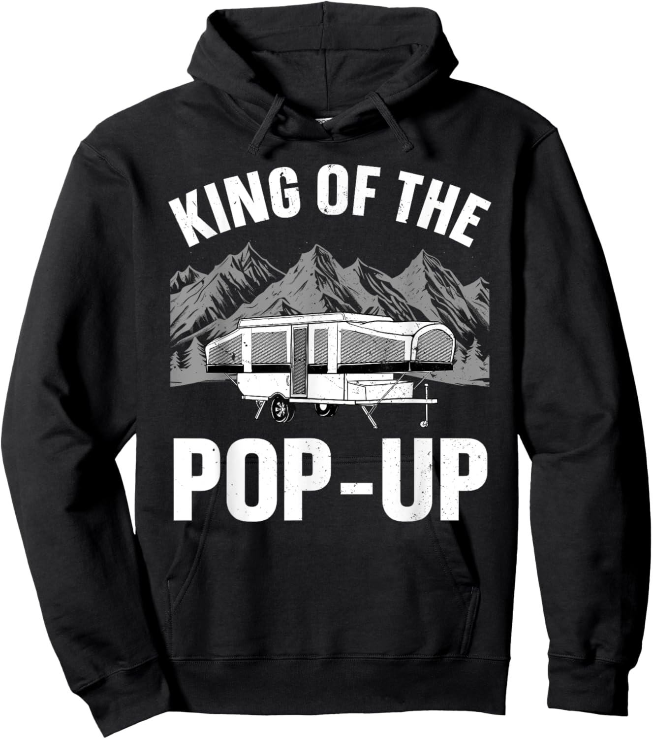 Funny Pop Up Camper Art Dad Pop Up Trailer Camping Hoodie - Hoodie | Black