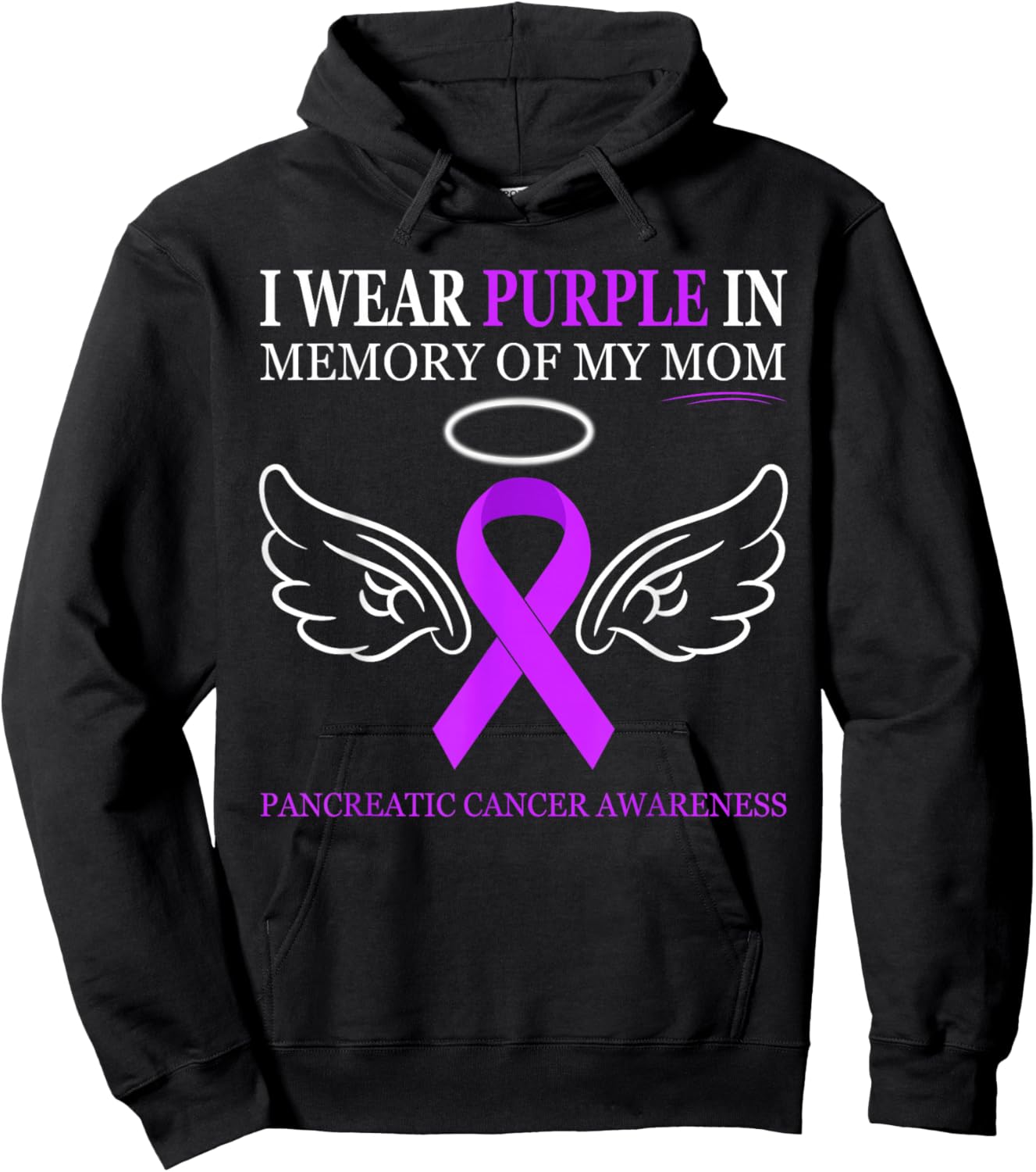 Pancreatic Cancer - I Wear Purple In Memory Of My Mom Hoodie - Hoodie | Black
