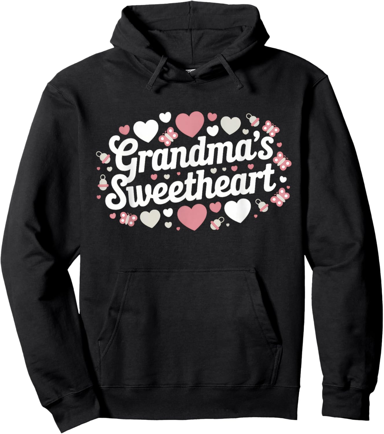 Grandma's Sweetheart Gender Reveal Girl Hoodie - Hoodie | Black