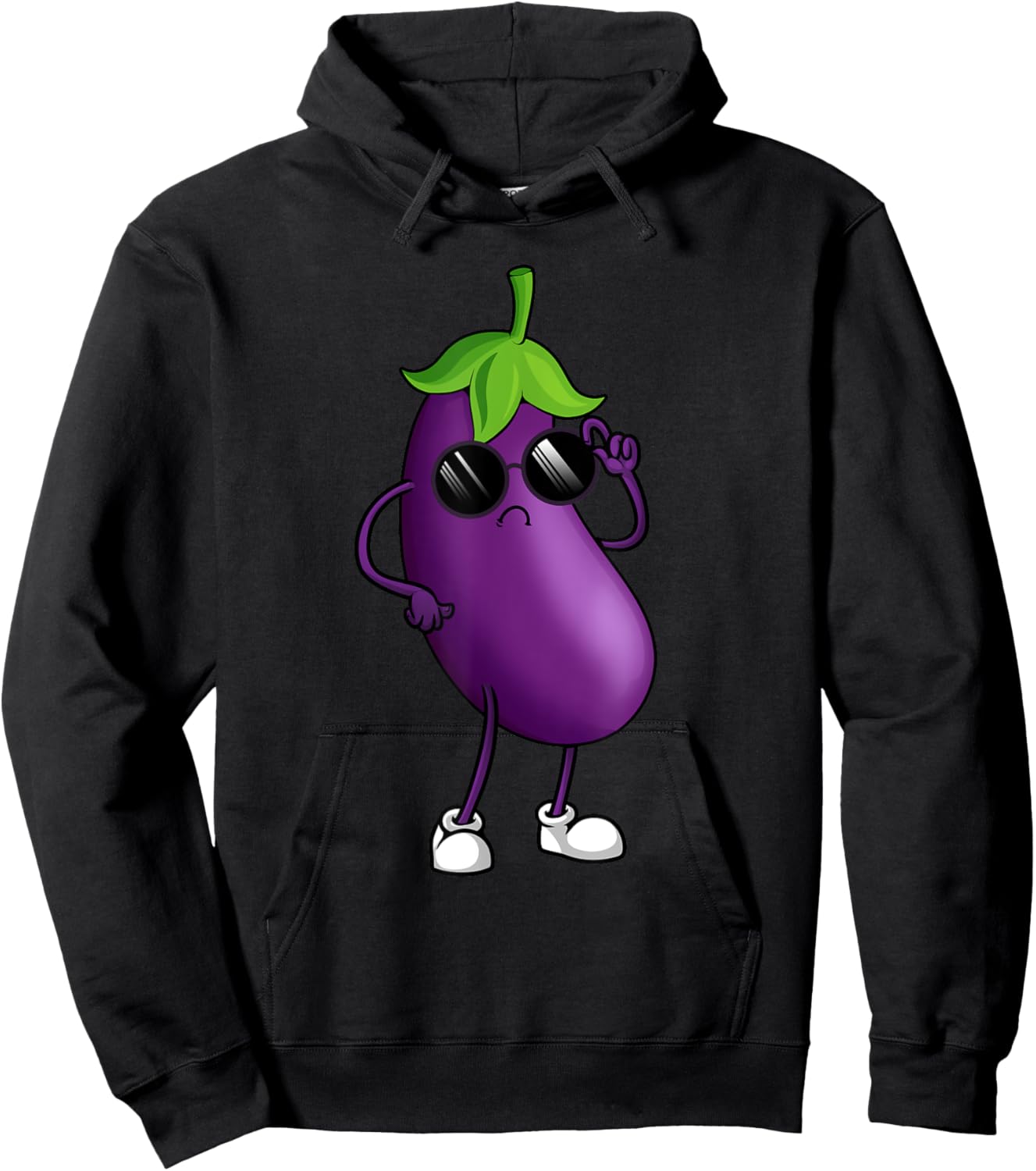 Cool Eggplant Art Women Kid Vegetable Eggplant Lover Hoodie - Hoodie | Black