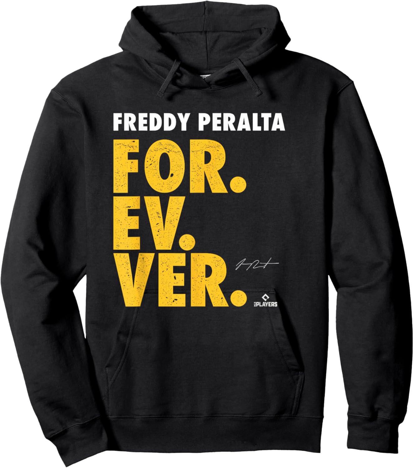 Forever Baseball Freddy Peralta Milwaukee Baseball MLBPA Hoodie - Hoodie | Black