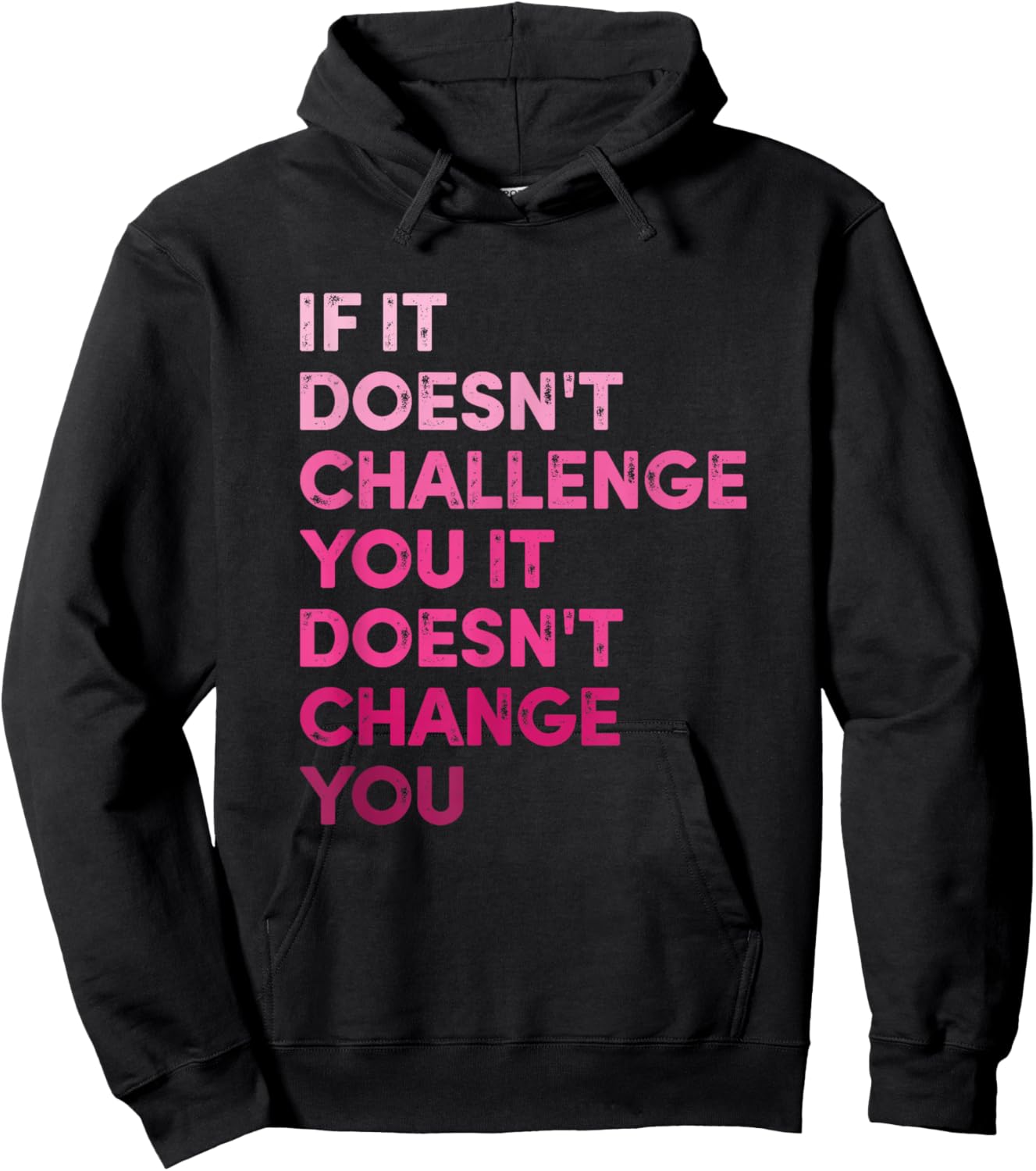 If It Doesn't Challenge Won't Change You Motivational Fitnes Hoodie - Hoodie | Black