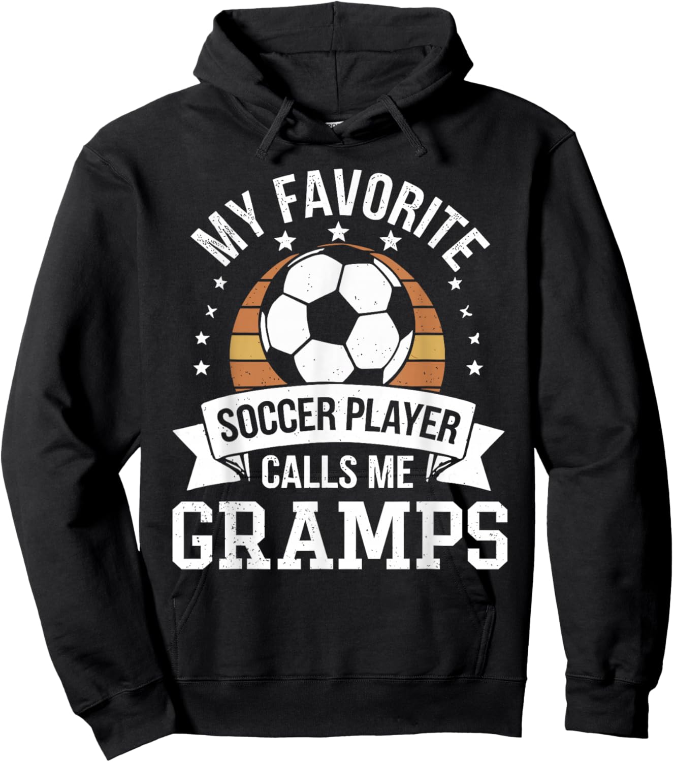 My Favorite Soccer Player Call Me Gramps Vintage Hoodie - Hoodie | Black