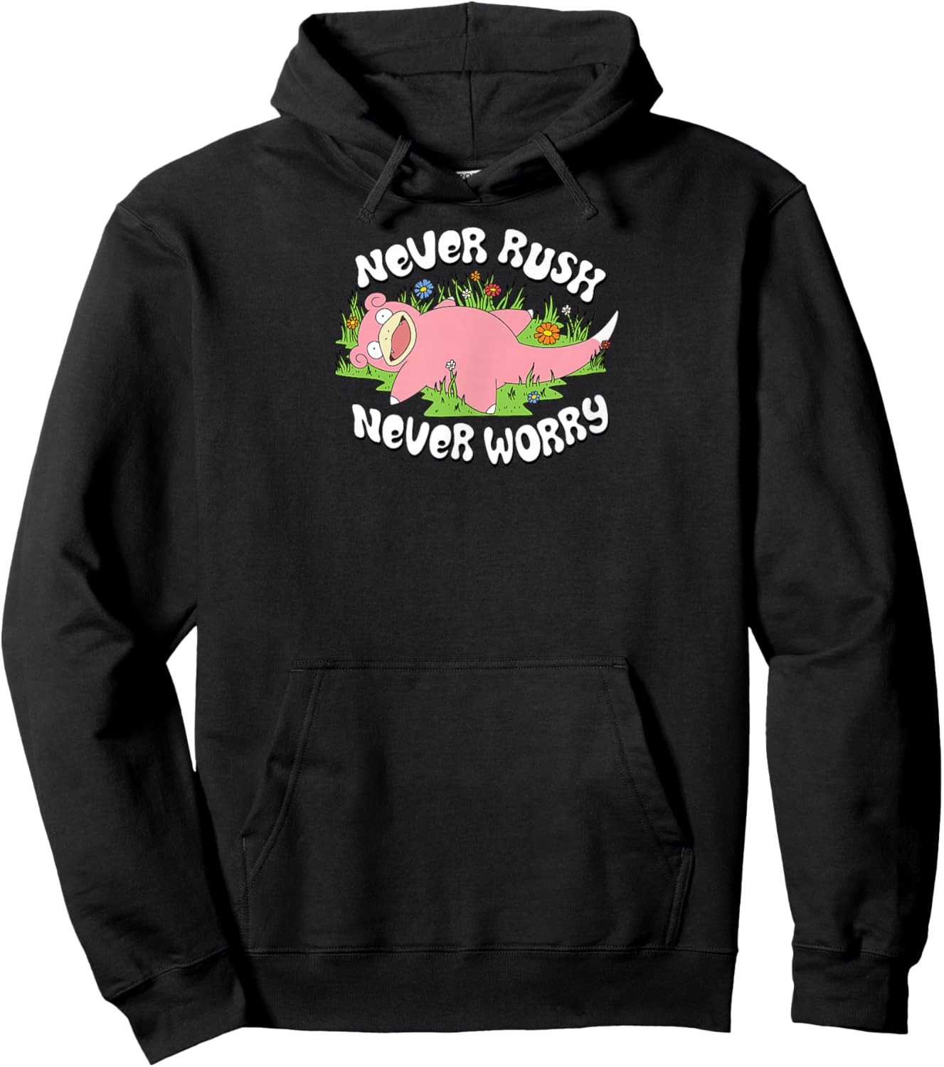 Pokémon - Slowpoke Never Rush Never Worry Hoodie - Hoodie | Black