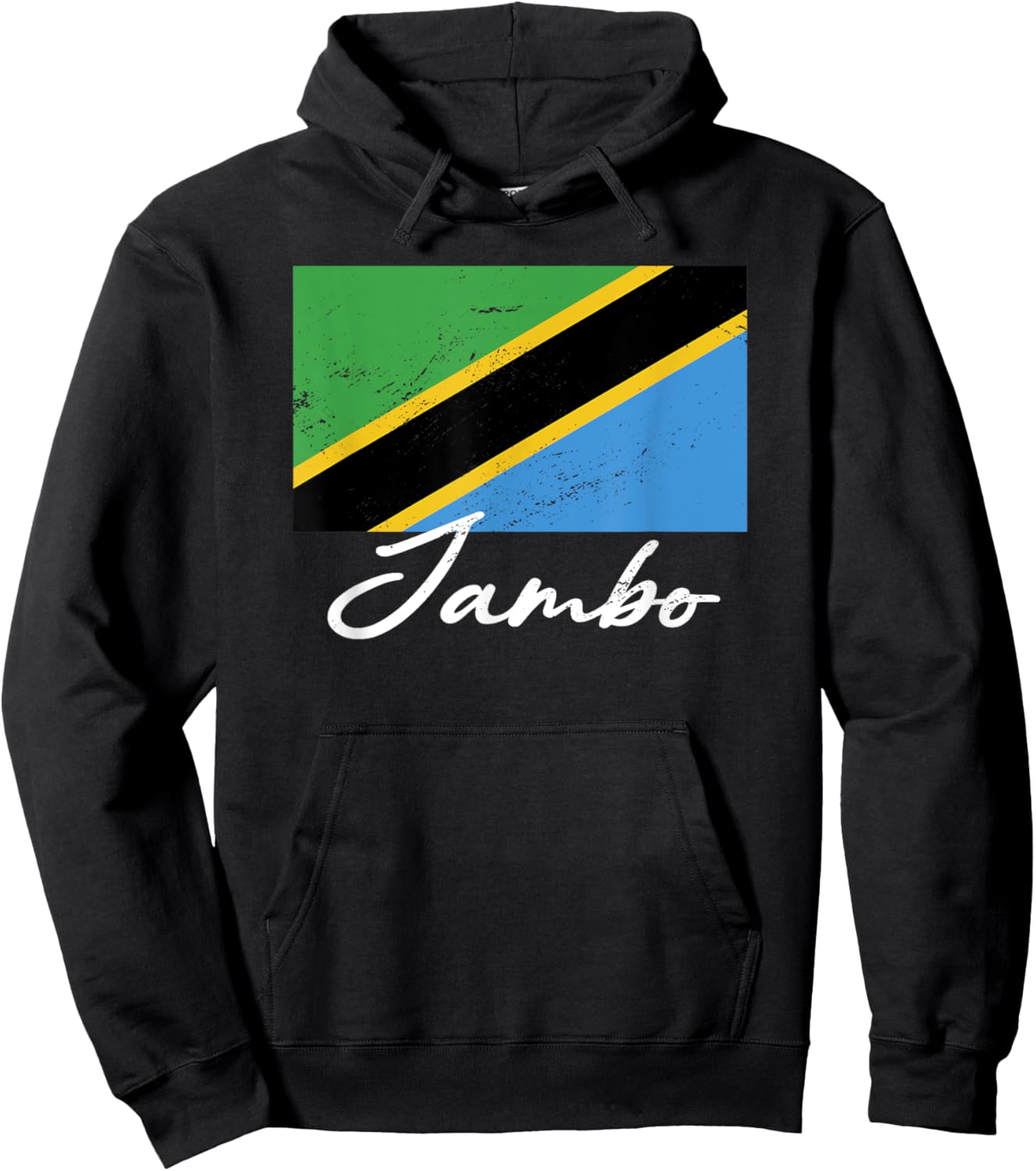 Jambo - Hello Swahili Tanzania Flag Tanzanian Roots Hoodie - Hoodie | Black
