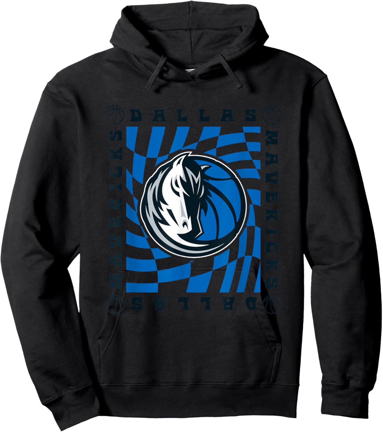 NBA Dallas Mavericks Retro Checkerboard Wave Hoodie - Hoodie | Black