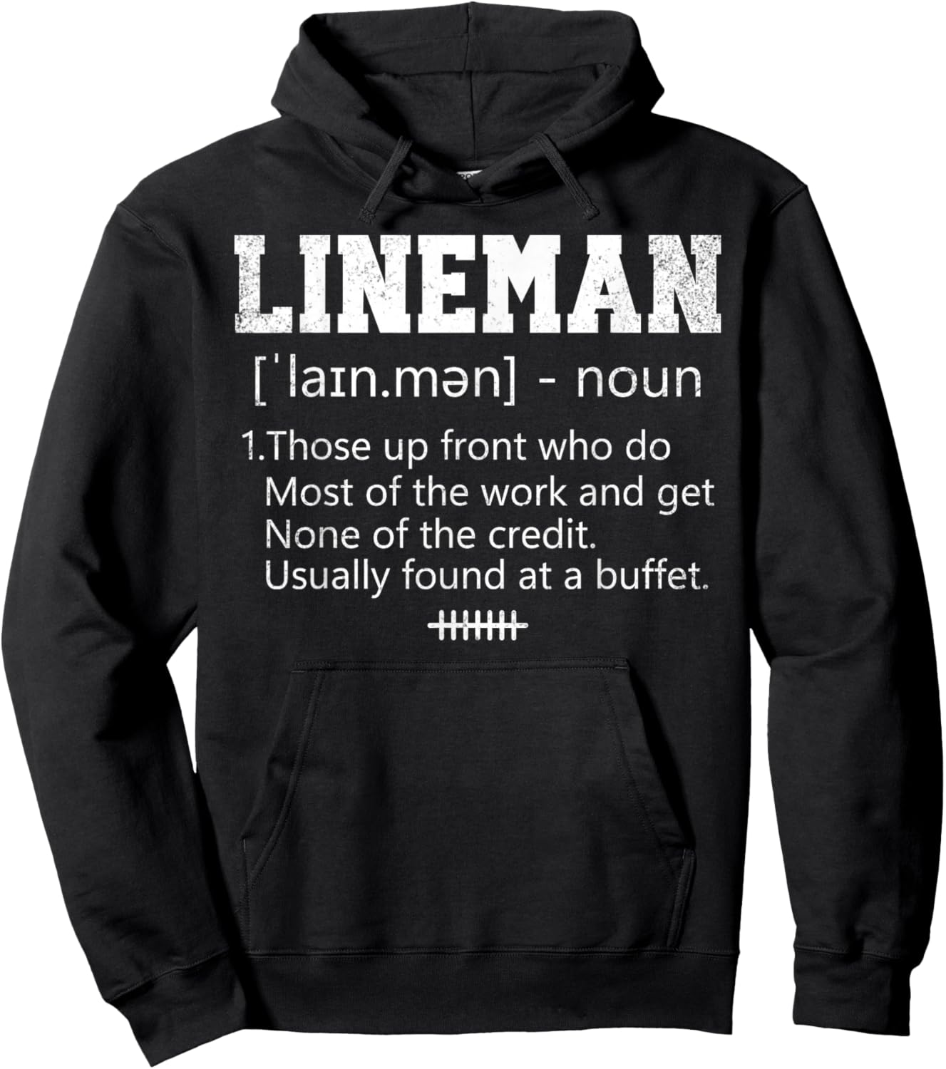 Offensive Lineman Definition American Football Player Hoodie - Hoodie | Black