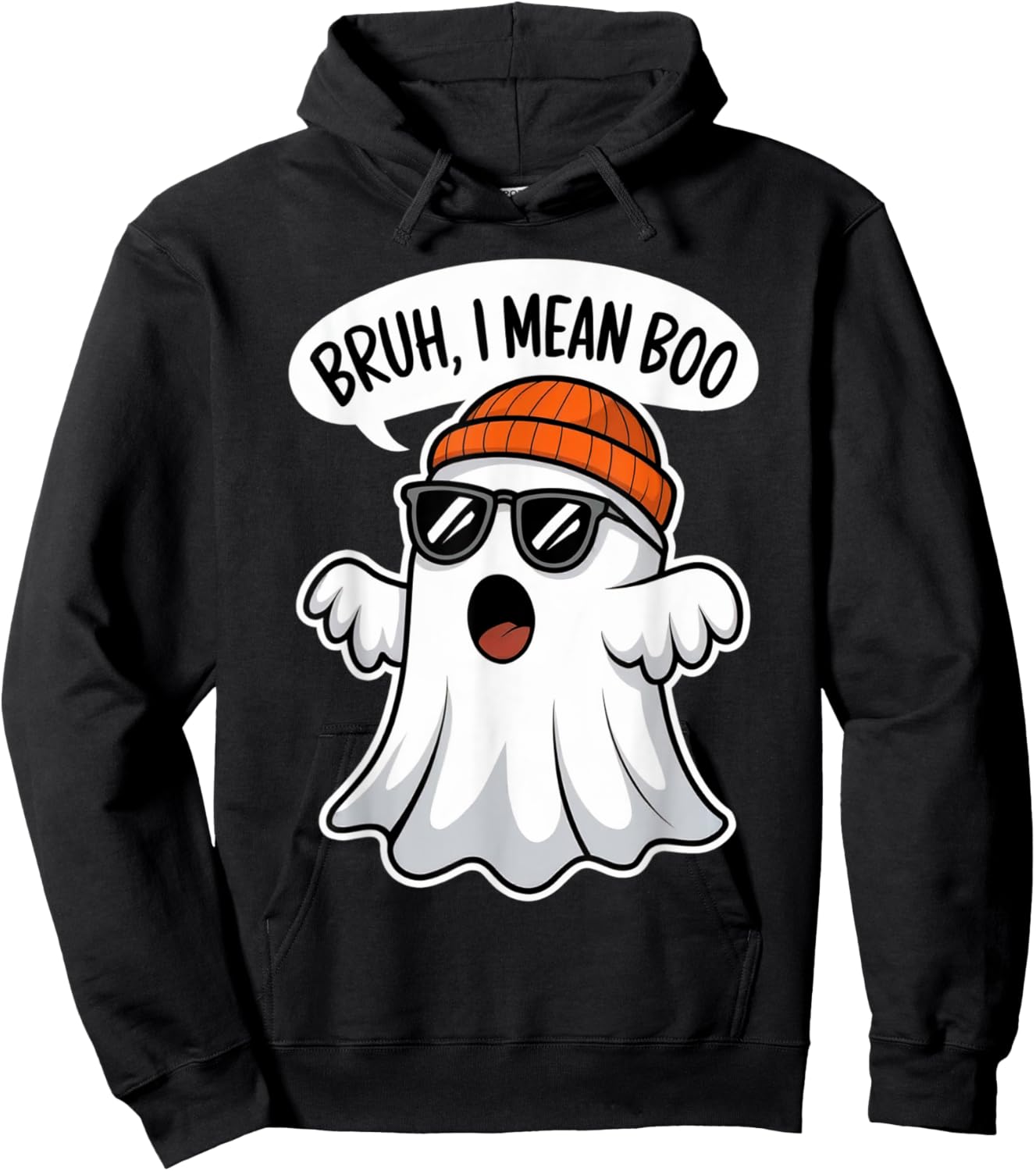 Funny Halloween Ghost Boo Bruh I Mean Boo For Boys Kids Men Hoodie - Hoodie | Black