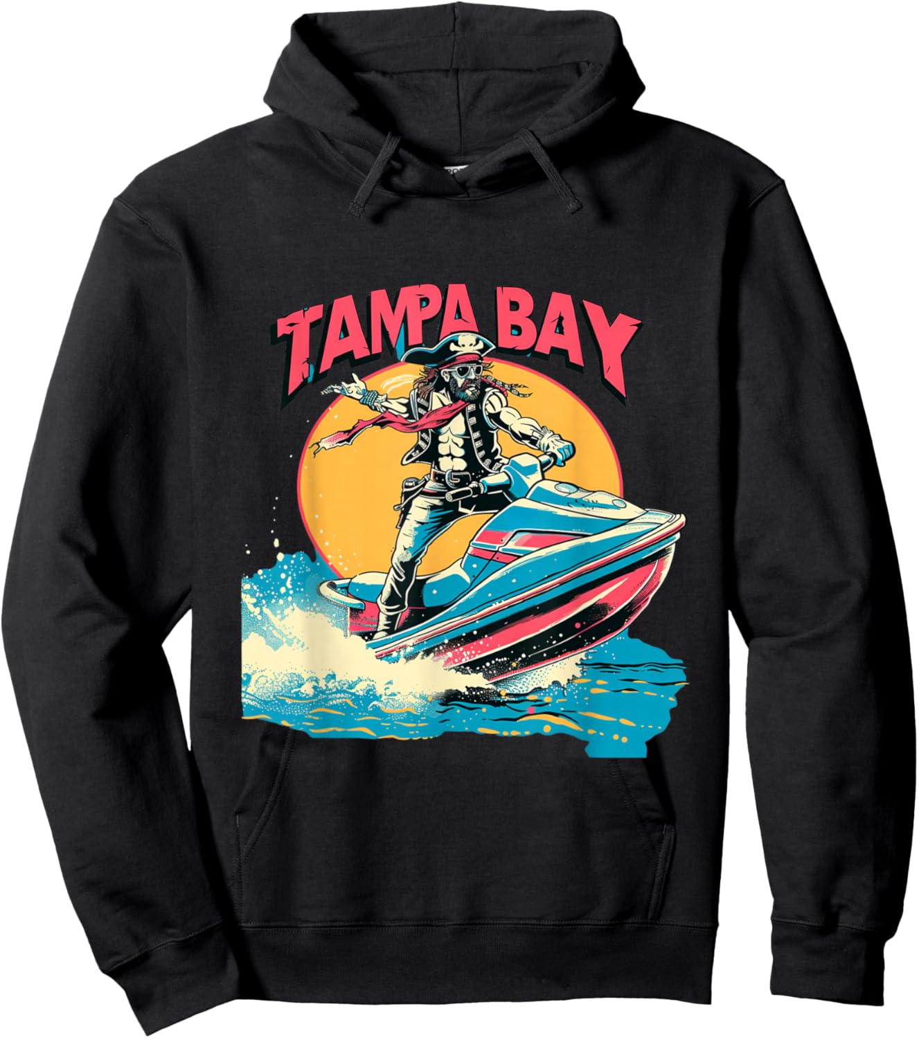 Tampa Bay Pirate Florida Jetski Boating Funny Gasparilla Hoodie - Hoodie | Black