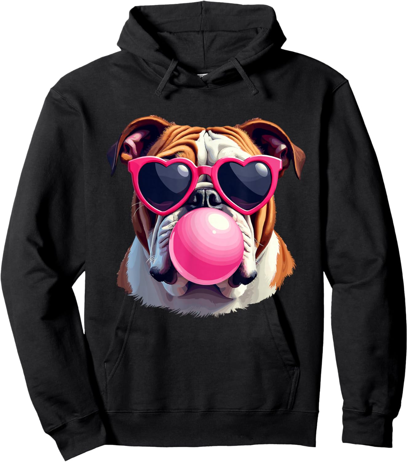 Bulldogs Preppy Mascot Bulldogs Blowing Bubble Girly Mama Hoodie - Hoodie | Black