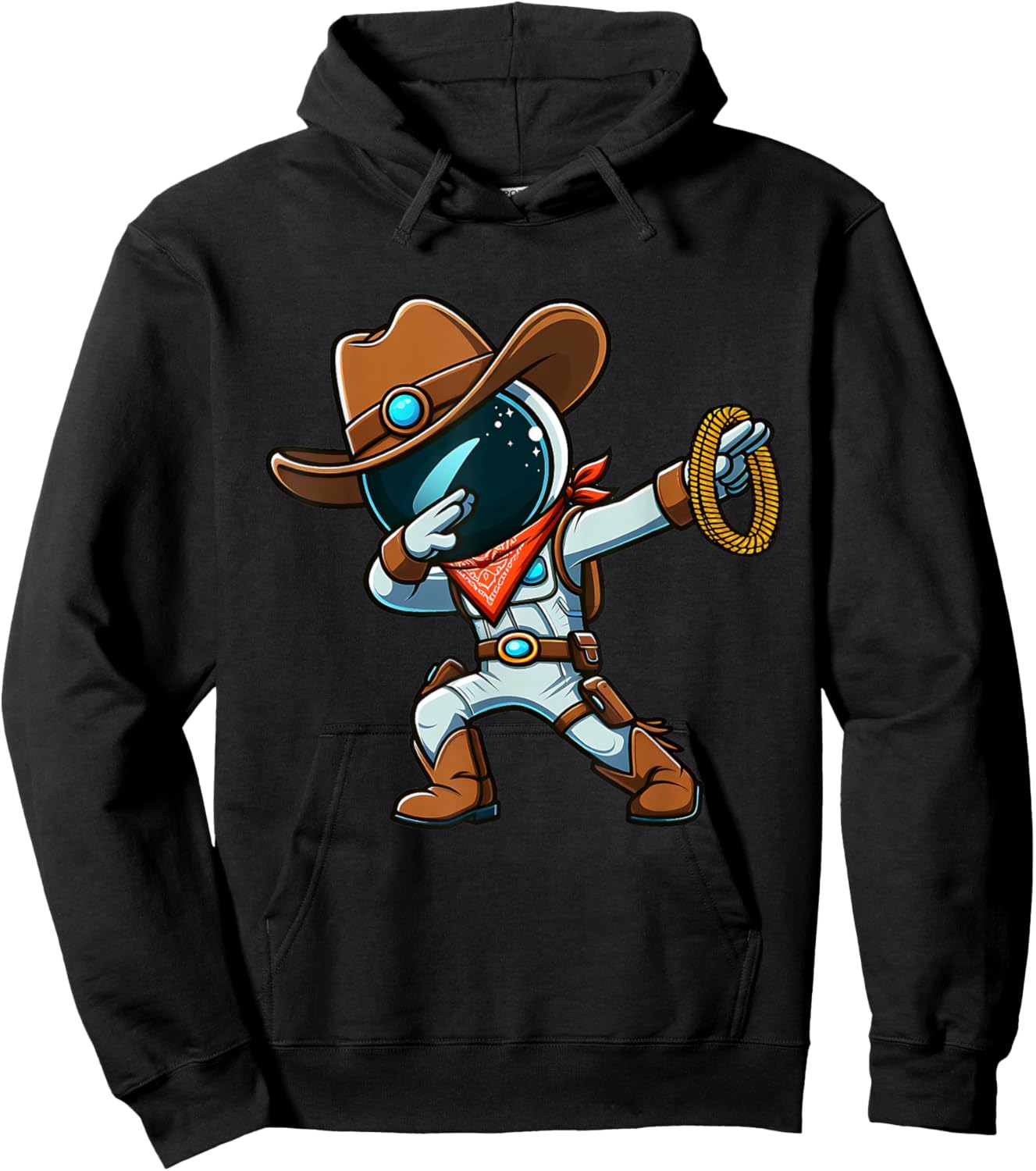 Dabbing Boys Astronaut Cowboy Space Halloween Hoodie - Hoodie | Black