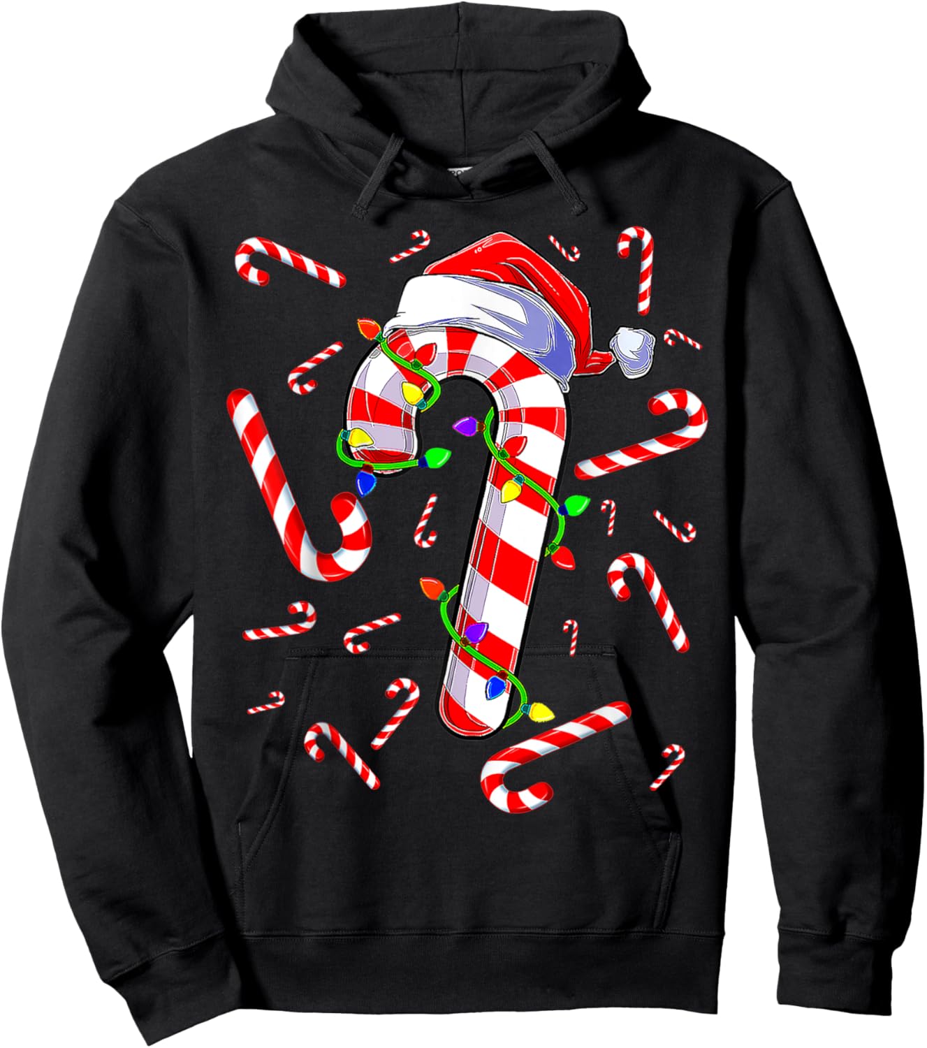 Candy Cane Merry And Bright Red And White Candy Costume Hoodie - Hoodie | Black