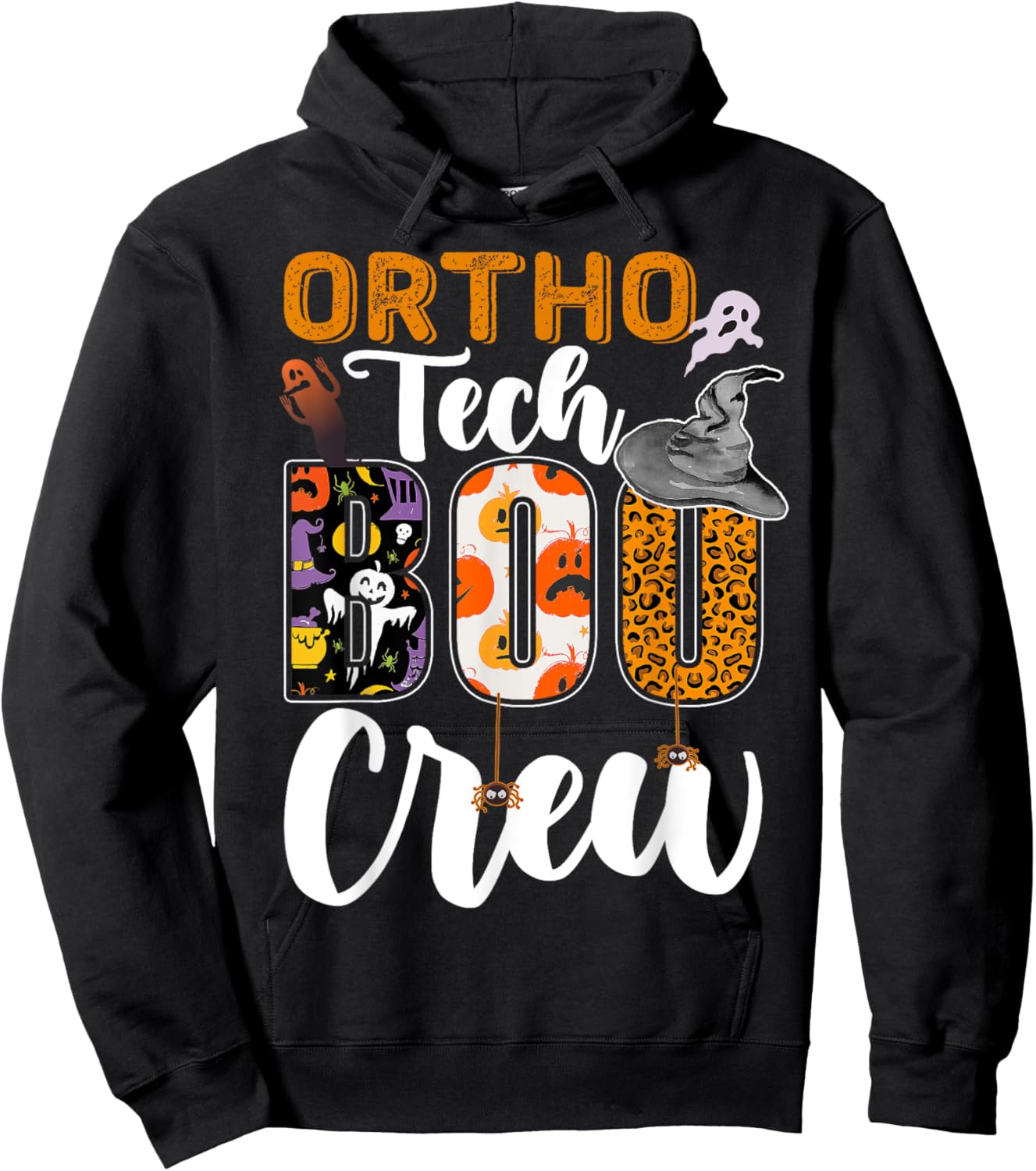 Ortho Tech Boo Crew Halloween Matching Orthopedic Technician Hoodie - Hoodie | Black