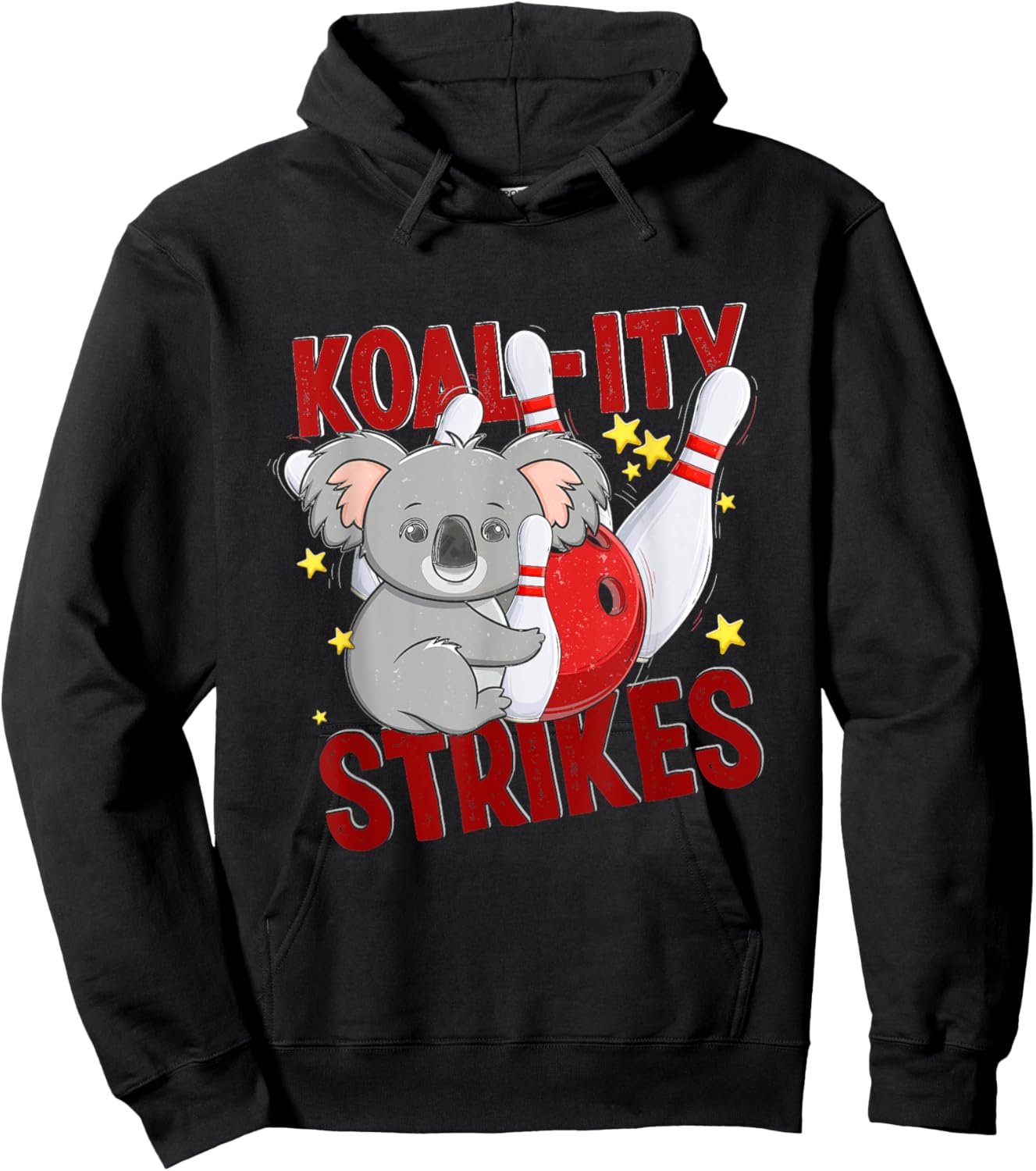 Koal-ity Strikes Koala Bowler Pun Funny Bowling Team Animal Hoodie - Hoodie | Black