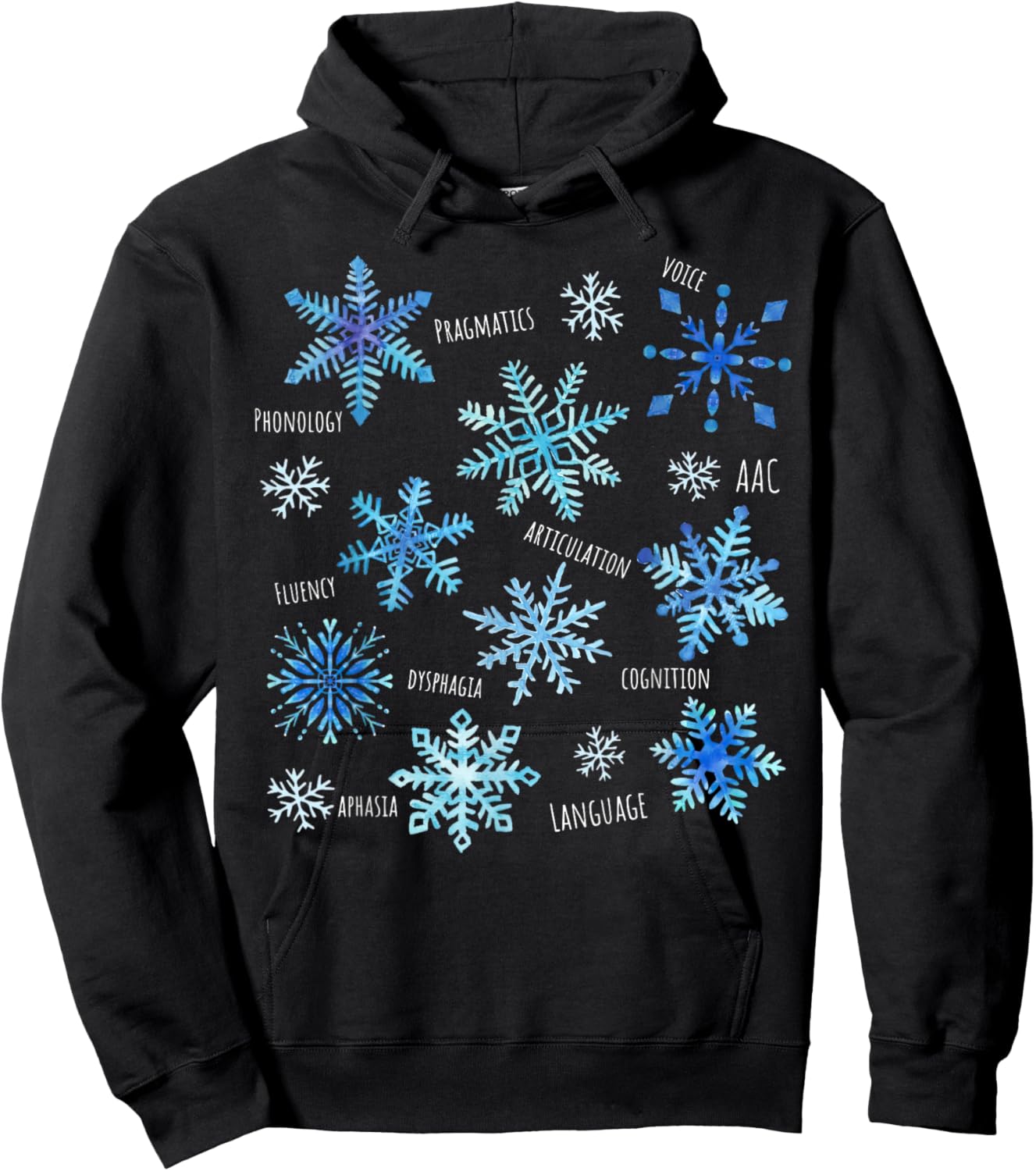 Snowflakes Speech Therapy SLP Speech Pathologist Christmas Hoodie - Hoodie | Black