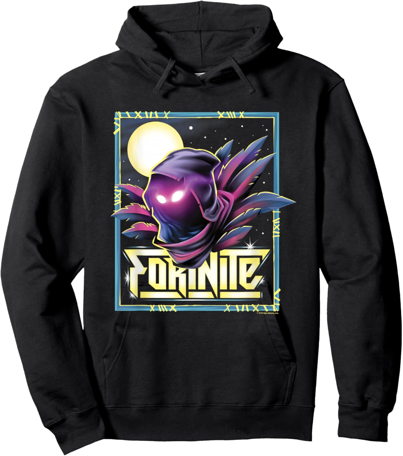 Fortnite Raven Icon Shadow Silhouette Big Chest Poster Hoodie - Hoodie | Black