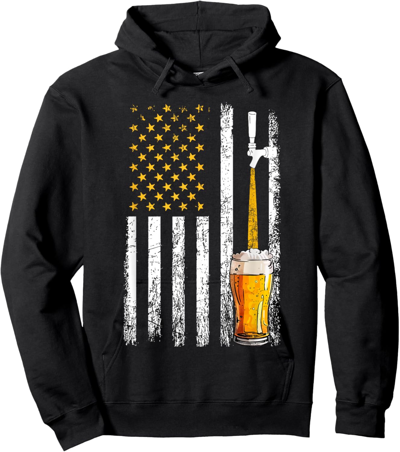 Craftbeer American Flag, Brewing Hoodie - Hoodie | Black
