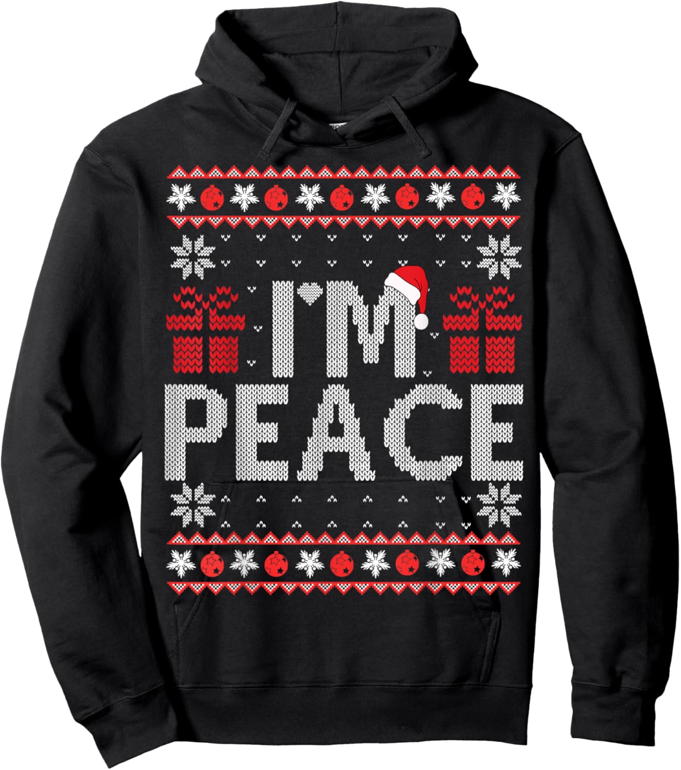 I Come In Peace I'm Peace Matching Ugly Christmas Sweater Hoodie - Hoodie | Black
