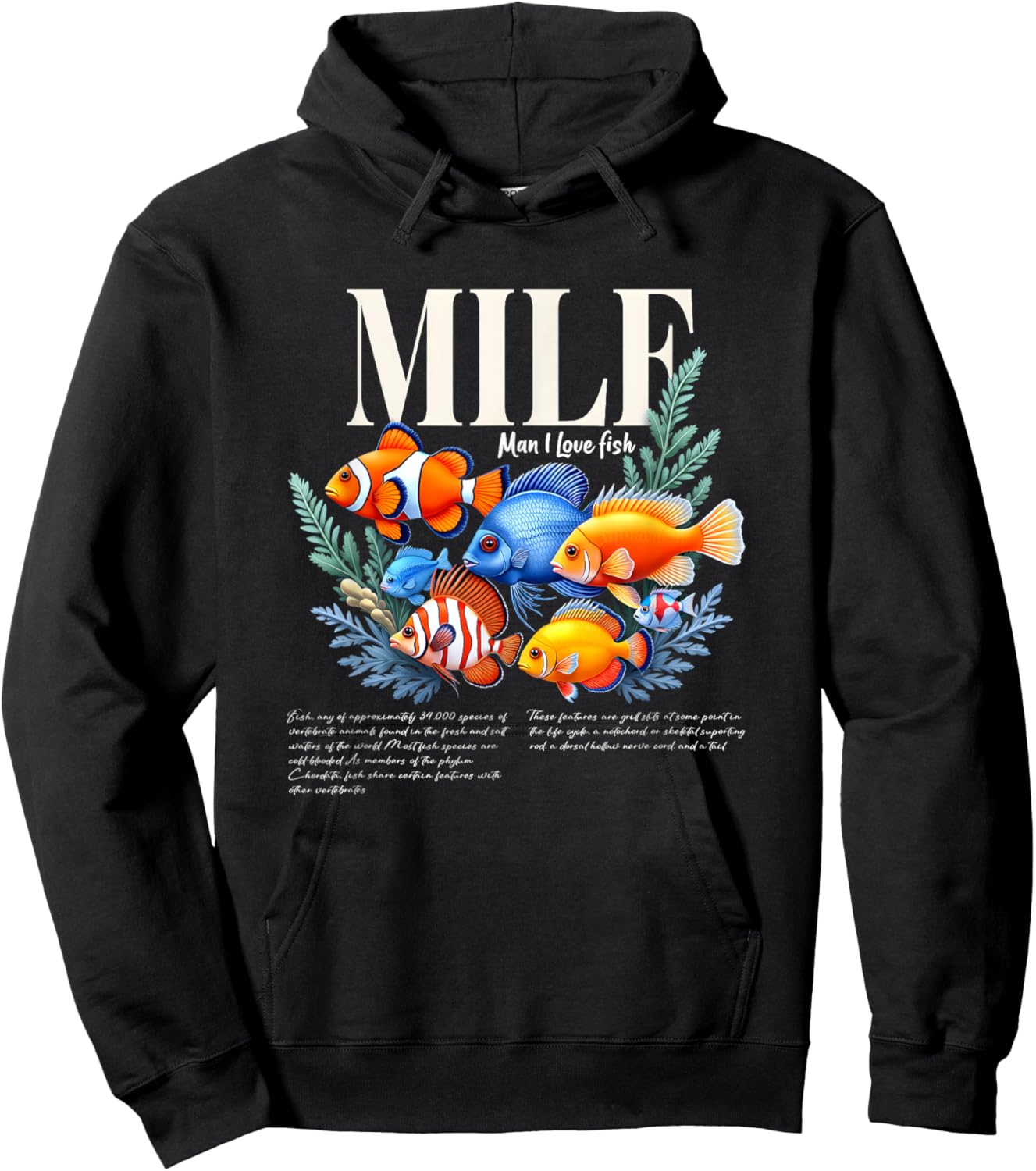 Man I Love Fish Funny Fishing Fisherman Fishing Lovers Hoodie - Hoodie | Black