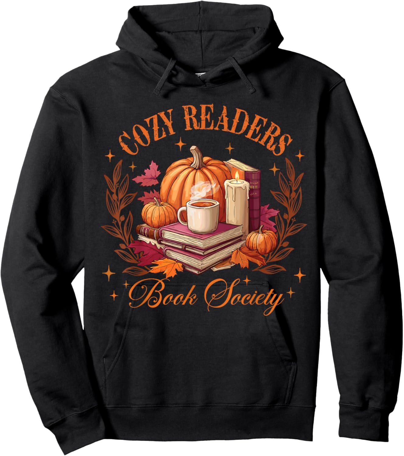 Cozy Readers Book Society Bookish Fall Autumn Reading Hoodie - Hoodie | Black
