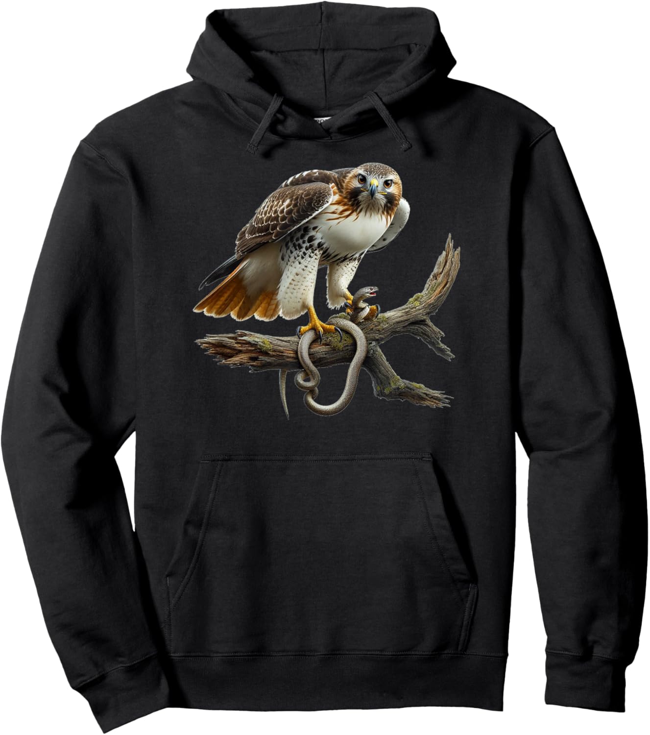 Bird Series. Redtail Hawk. Artist's Rendition. Hoodie - Hoodie | Black