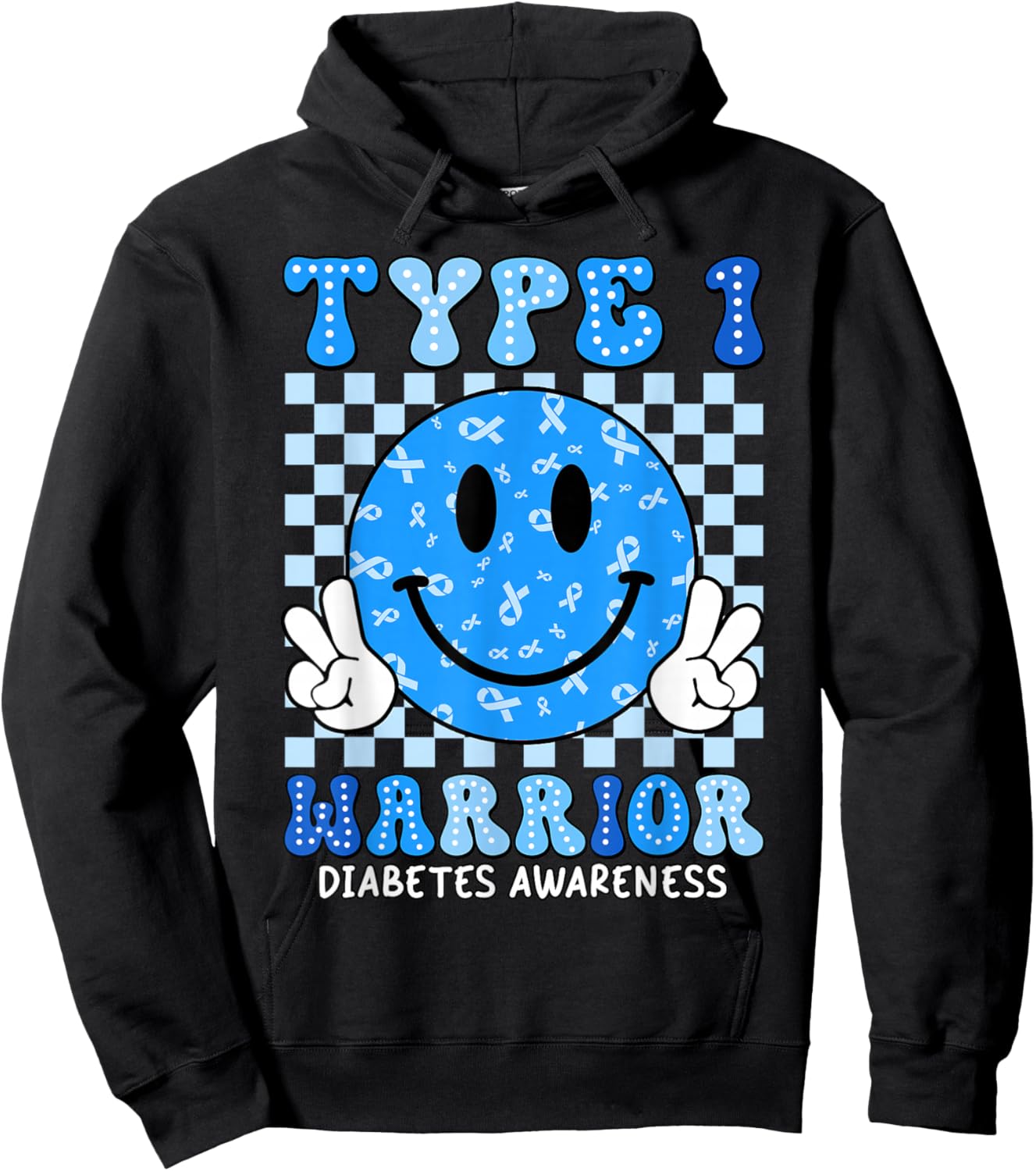 Diabetes Awareness Toddler Ribbon T1D Warrior Support Squad Hoodie - Hoodie | Black