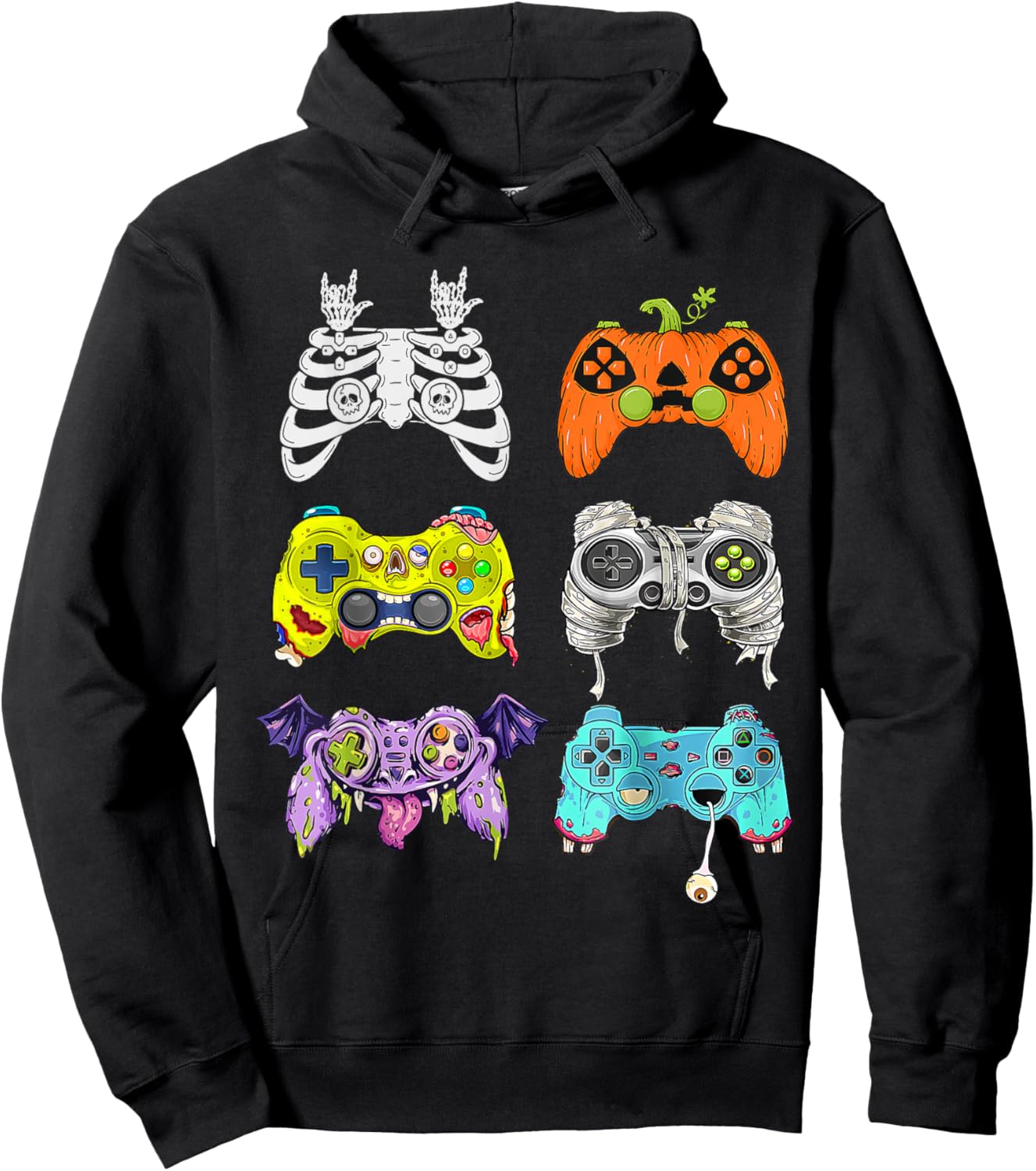 Scary Game Controller Halloween Gamer Costume Boys Kids Hoodie - Hoodie | Black