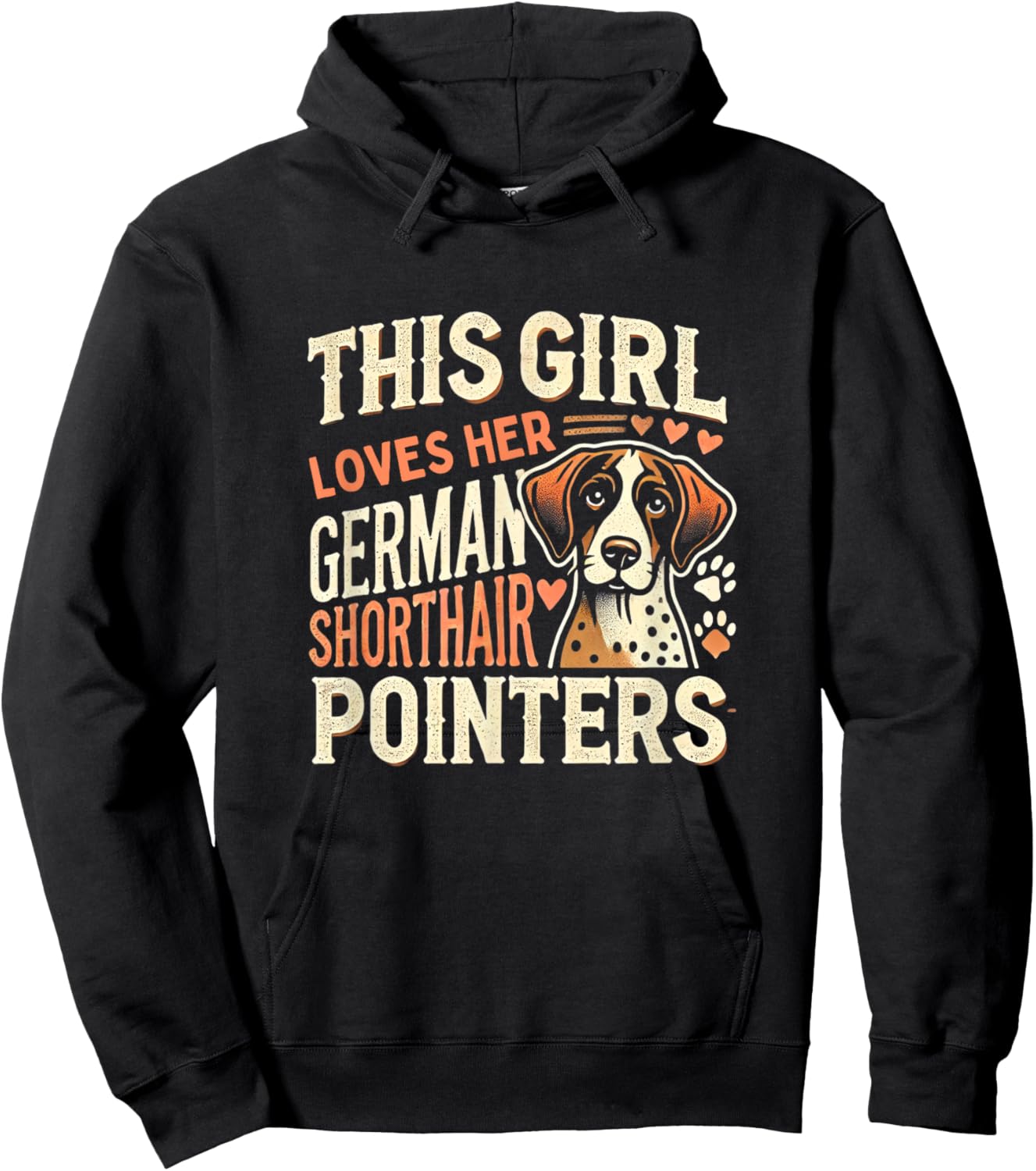 German Shorthair Pointer Girls GSP Shorthair Pointers Hoodie - Hoodie | Black