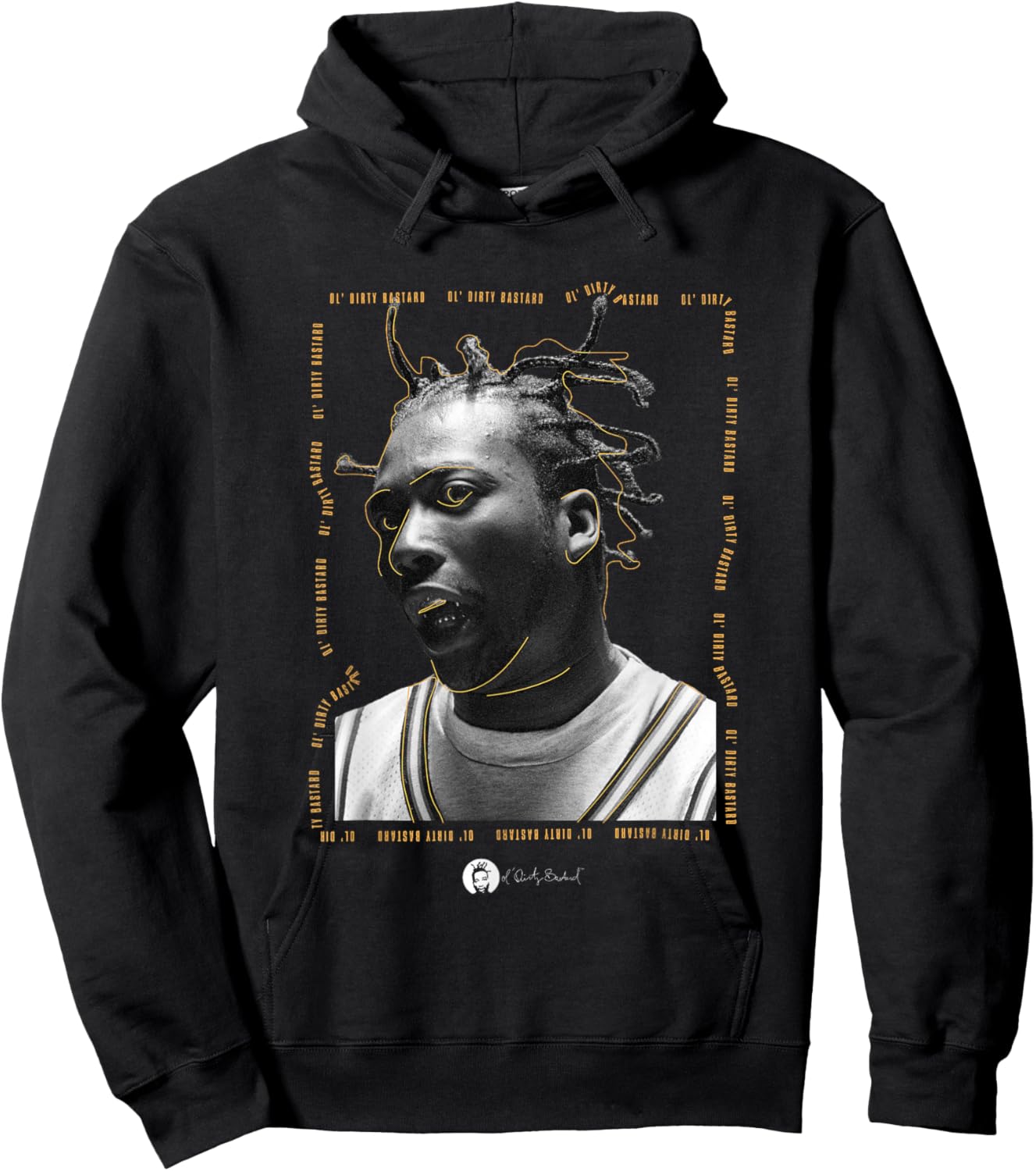 Ol' Dirty Bastard ODB Line Art Portrait Hoodie - Hoodie | Black