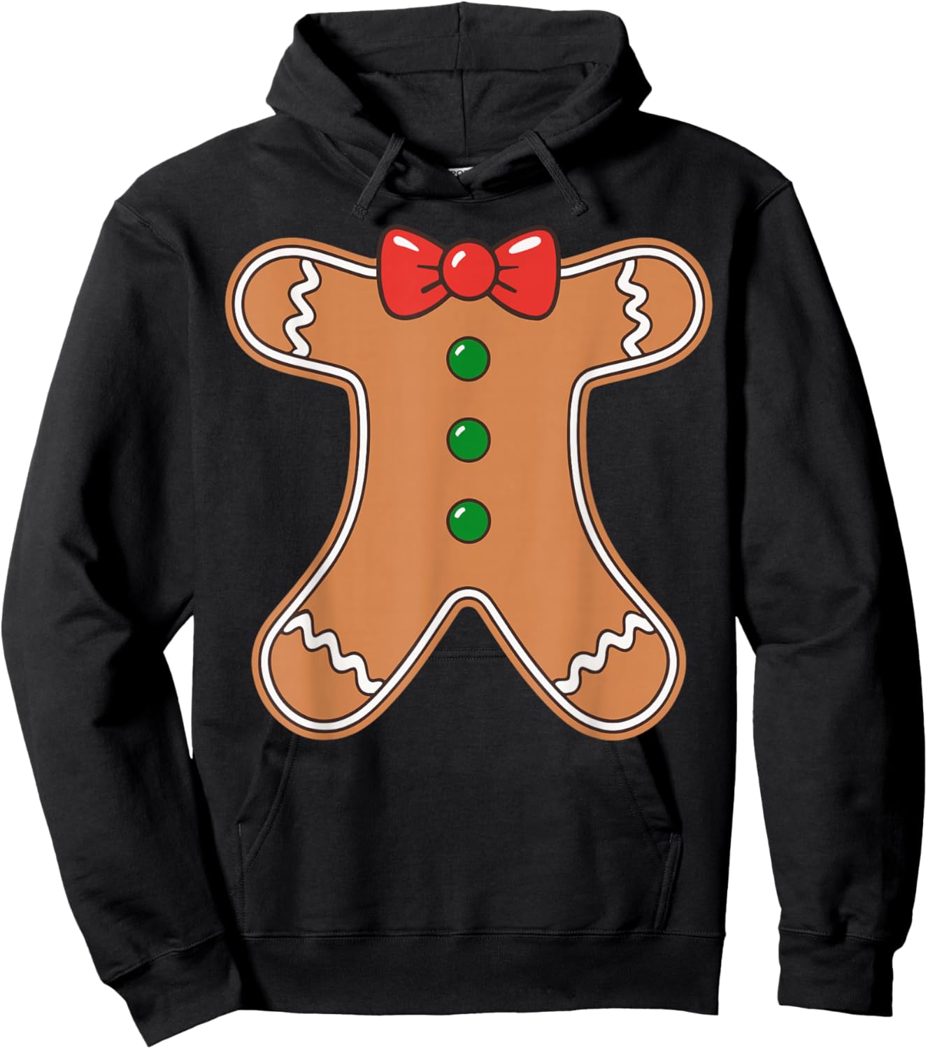 Gingerbread Man Shirt Adult Kids Men Women Cookie Costume Hoodie - Hoodie | Black