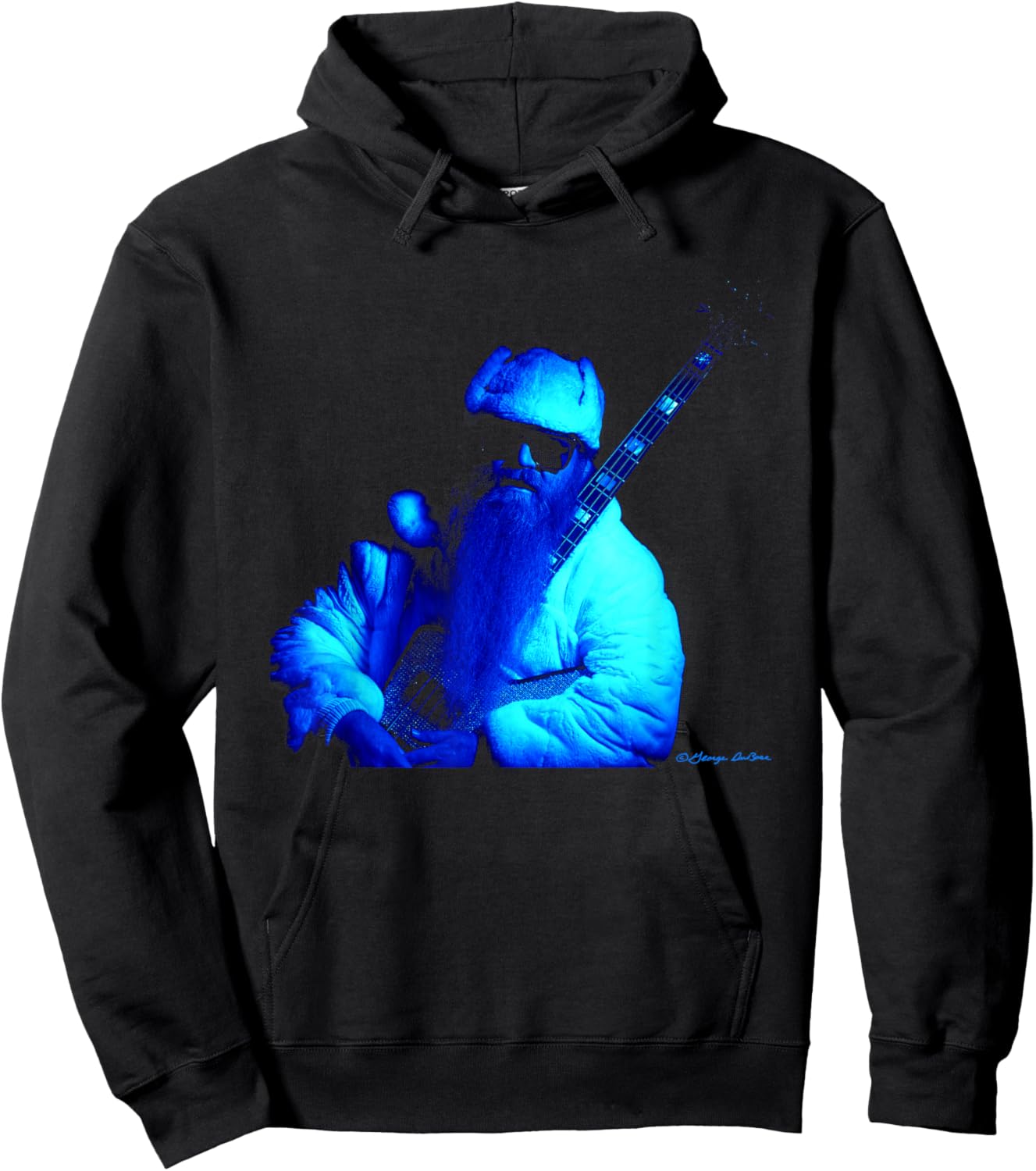 Dusty Hill ZZ Top Bass Player By George DuBose Hoodie - Hoodie | Black