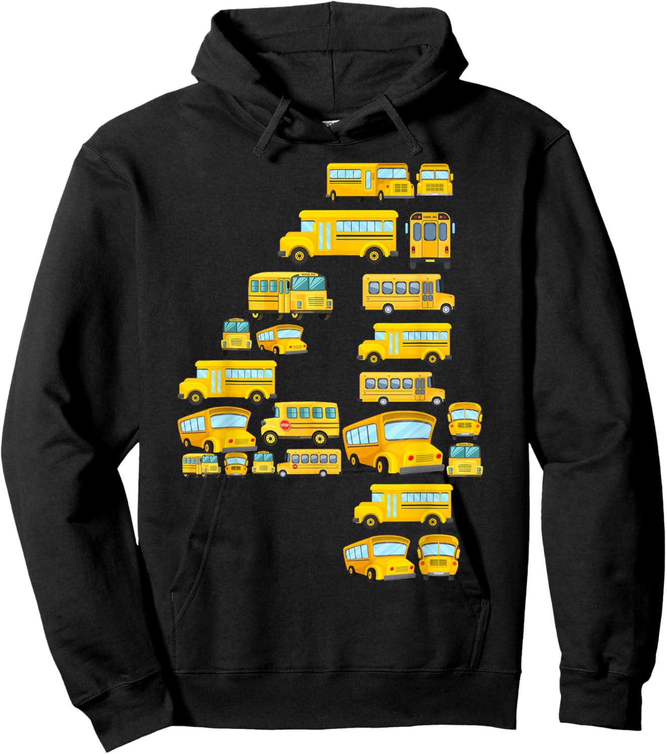 Cool 4 Birthday School Bus 4th Bday Party 4 Years Old Hoodie - Hoodie | Black