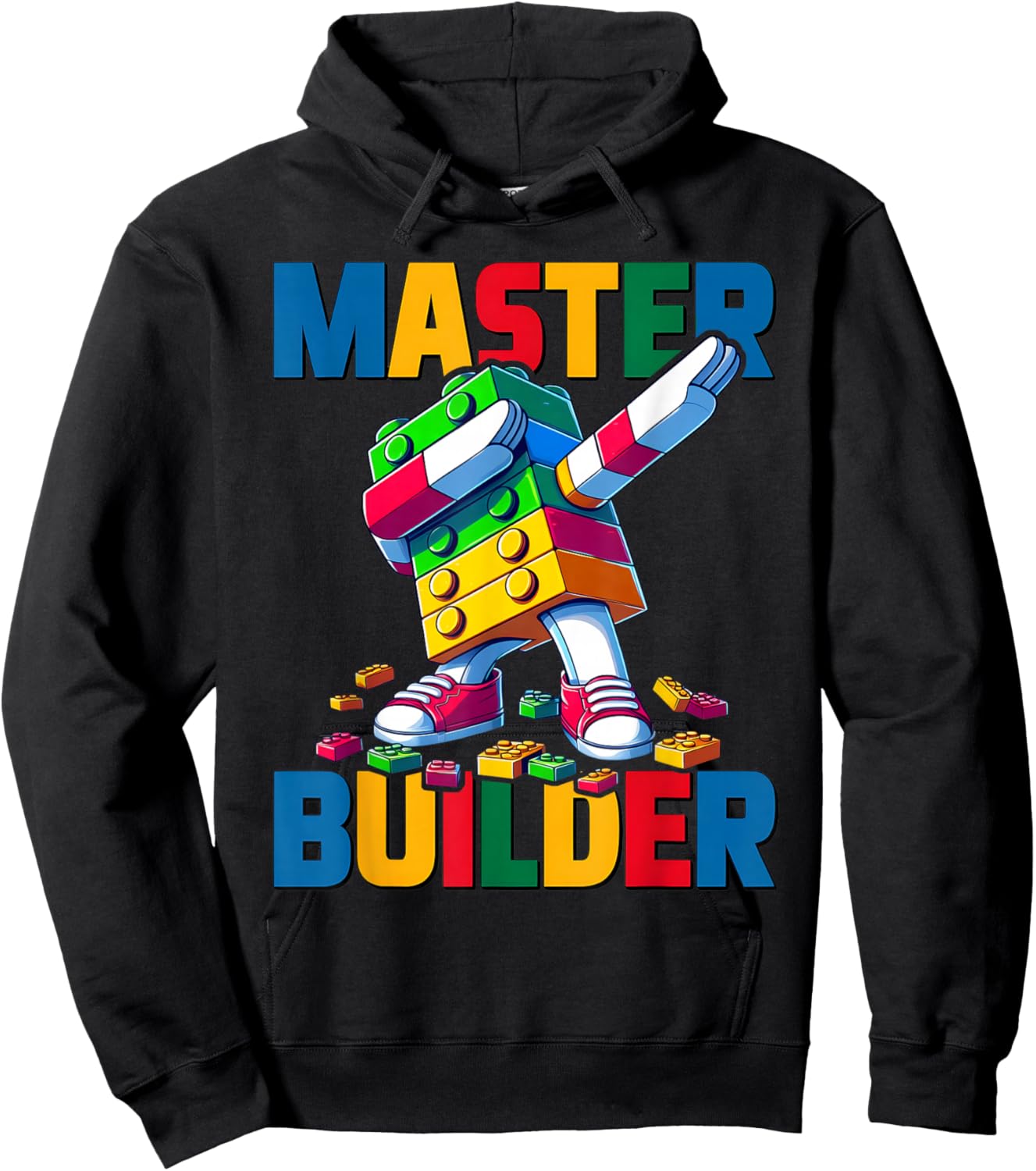 Dabbing Blocks Bricks Building Kids Boys Fun Master Builder Hoodie - Hoodie | Black