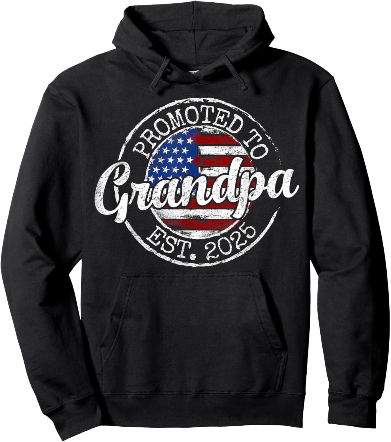 Promoted To Grandpa Est 2025 Soon To Be Grandpa Gifts Poppop Hoodie - Hoodie | Black