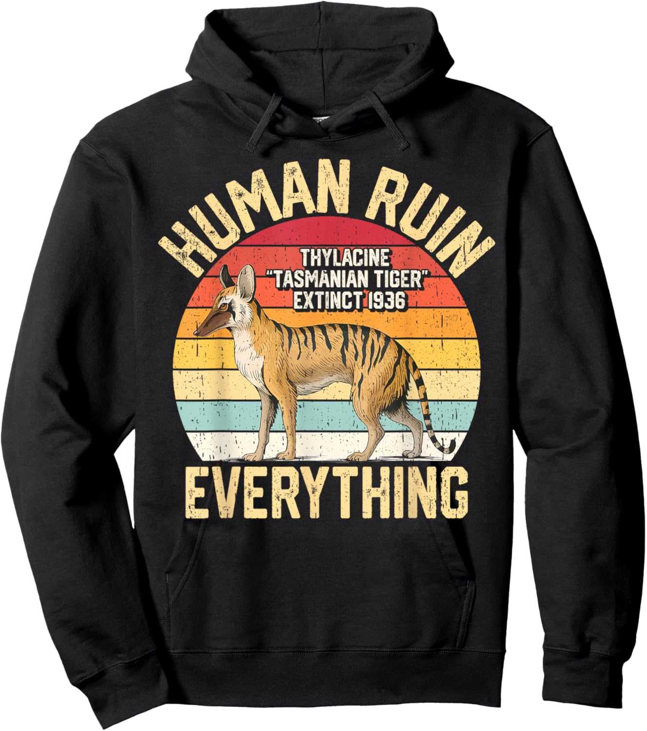 Tasmanian Tigers Thylacine Wolf Australian Extinct Hoodie - Hoodie | Black
