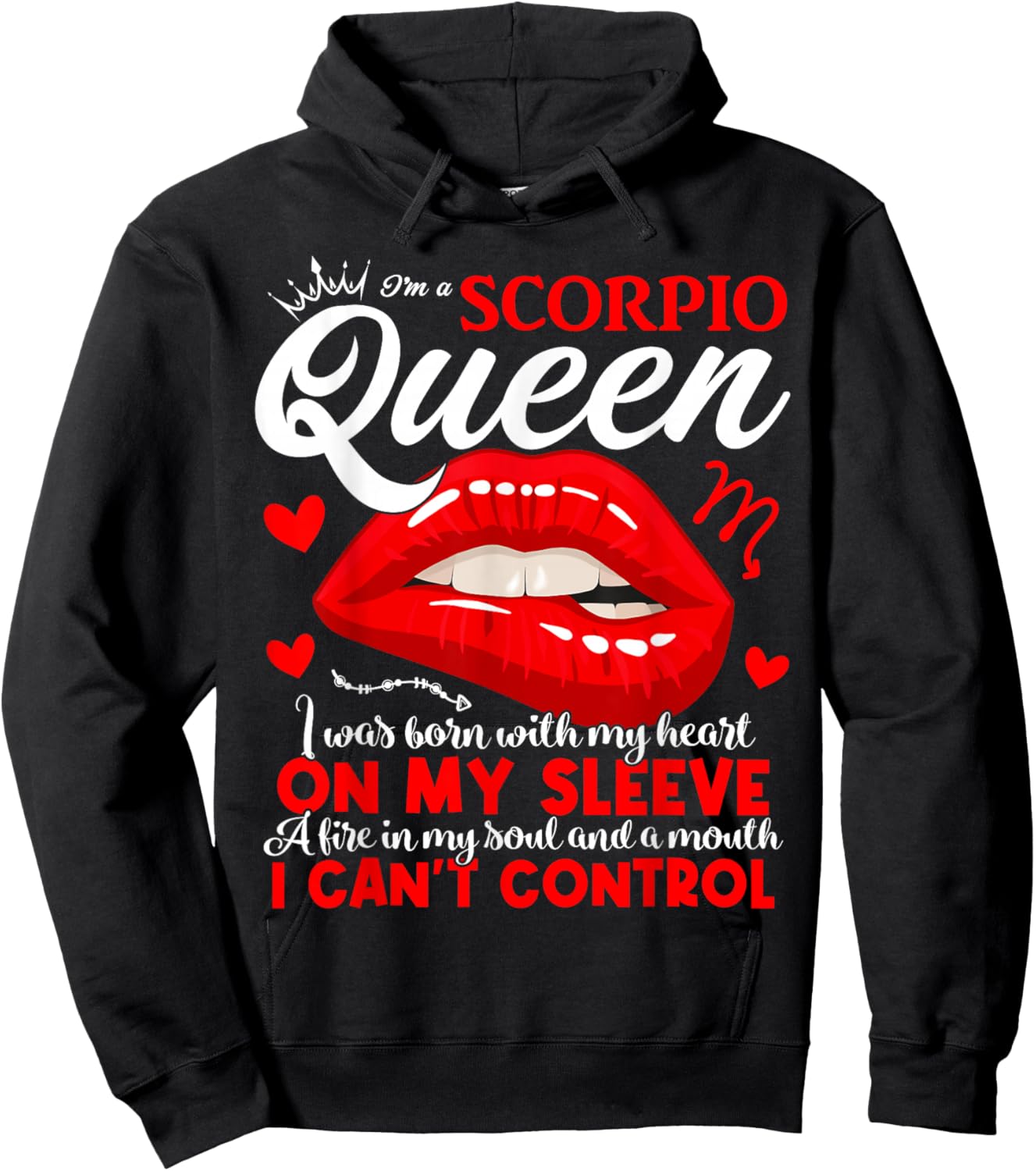 Scorpio Queen Scorpio Zodiac Sign Women Girls Lady Birthday Hoodie - Hoodie | Black