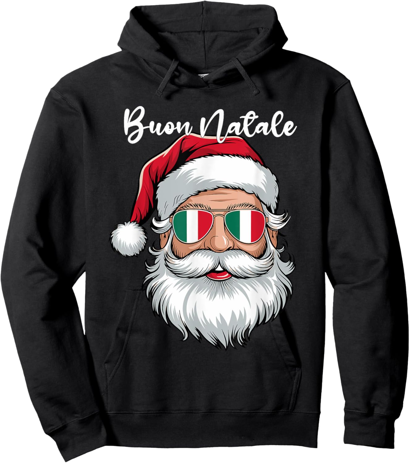Buon Natale Italian Family Christmas, Italy Pride Holiday Hoodie - Hoodie | Black
